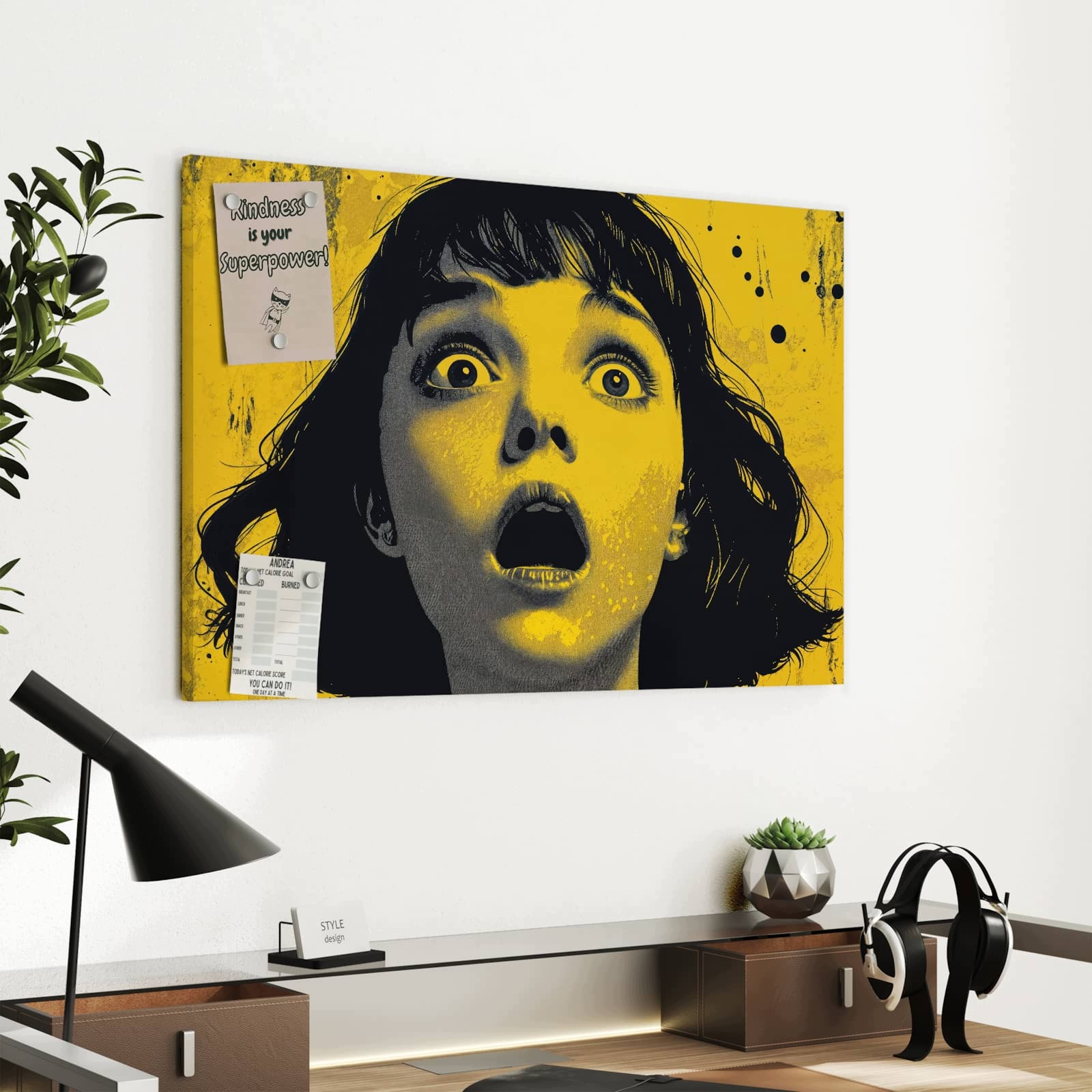 Magnetická tabule – obraz na zeď Křičící portrét | 60 × 40 cm