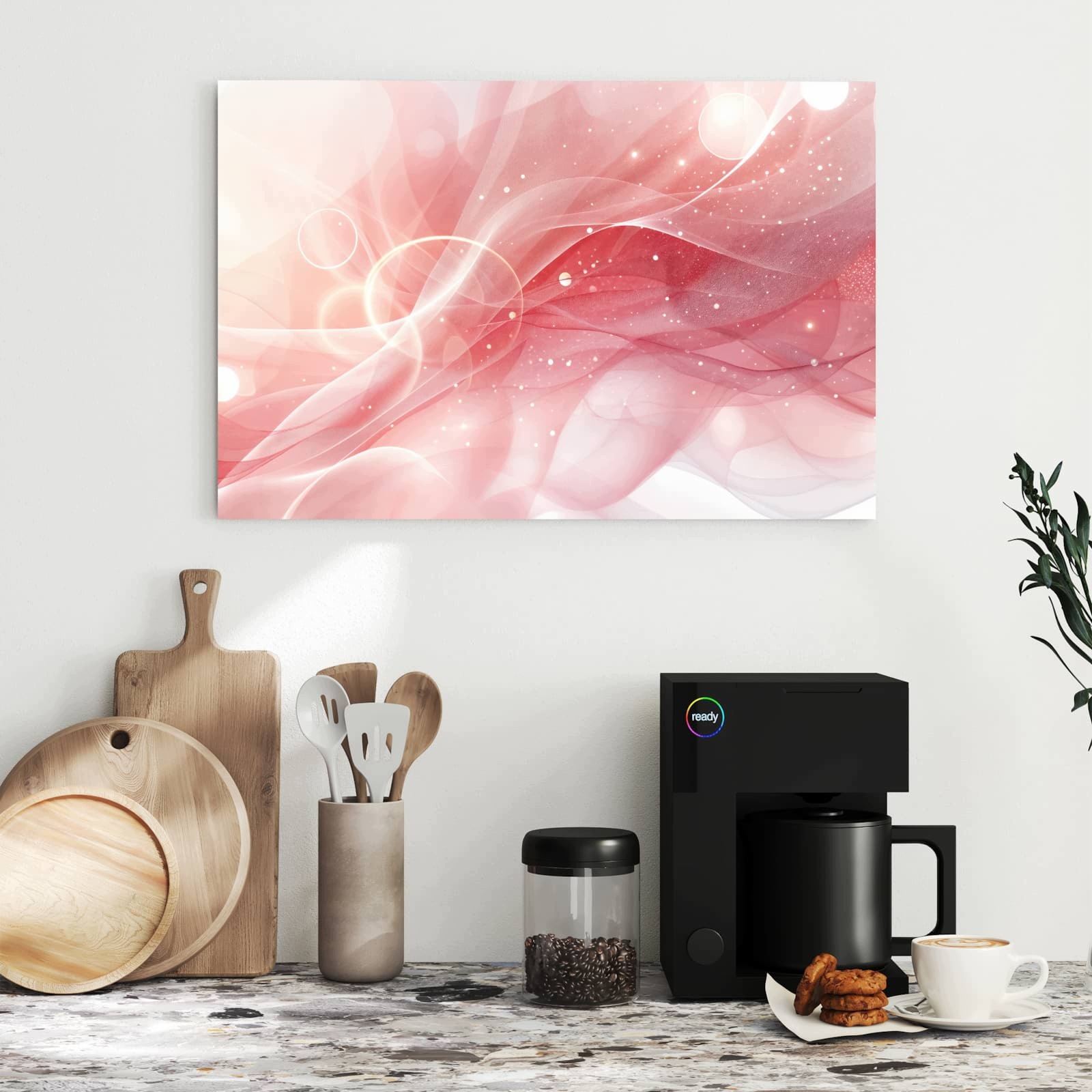 Magnetická tabule – obraz na zeď Růžové hedvábné vlny | 60 × 40 cm