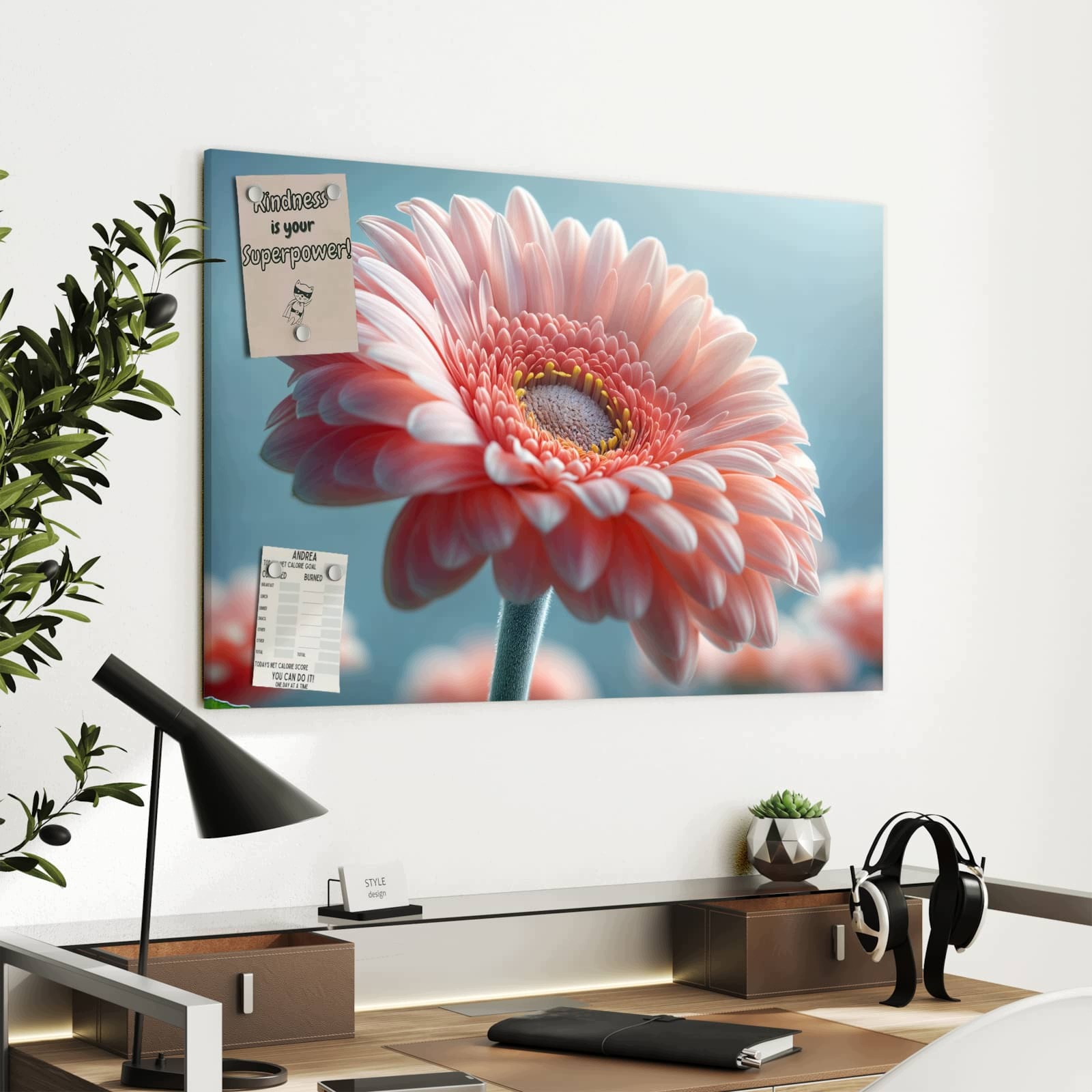 Magnetická tabule – obraz na zeď Teplá nádhera květin | 90 × 60 cm