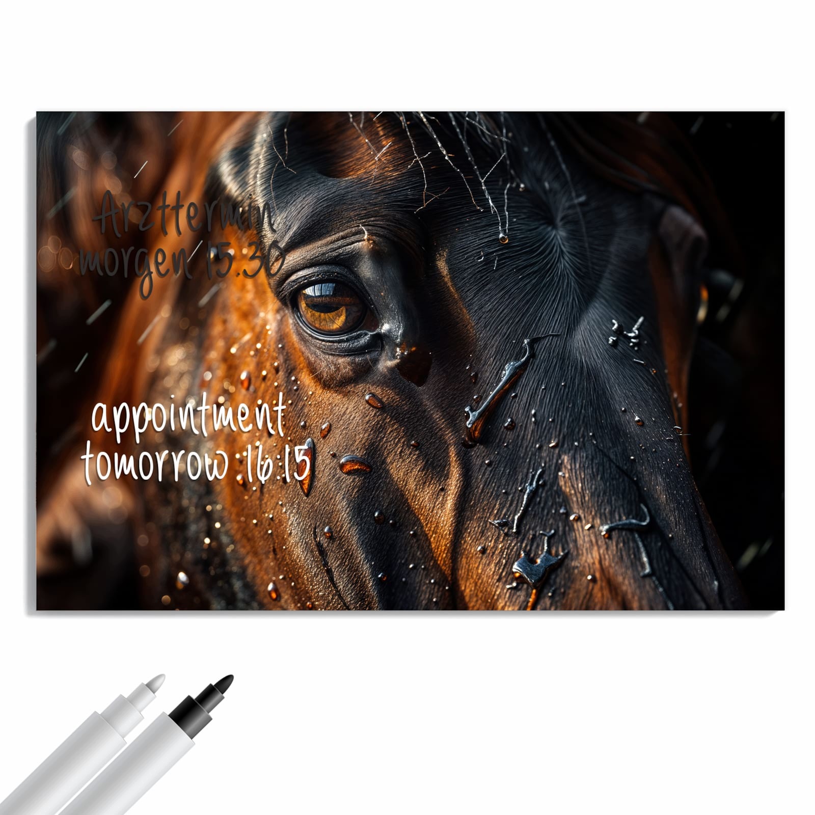 Magnetická tabule – obraz na zeď Oko koně déšť | 60 × 40 cm