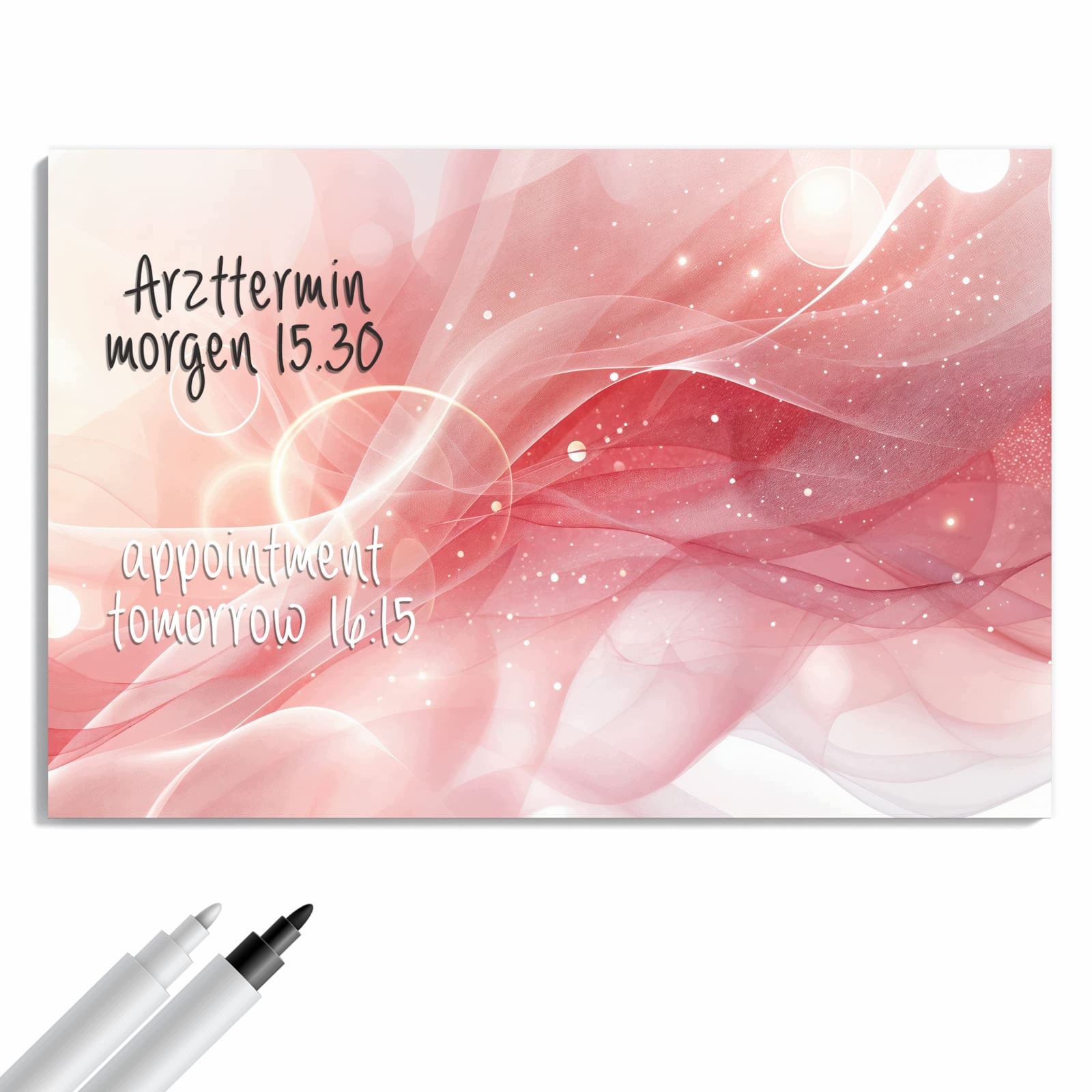 Magnetická tabule – obraz na zeď Růžové hedvábné vlny | 90 × 60 cm