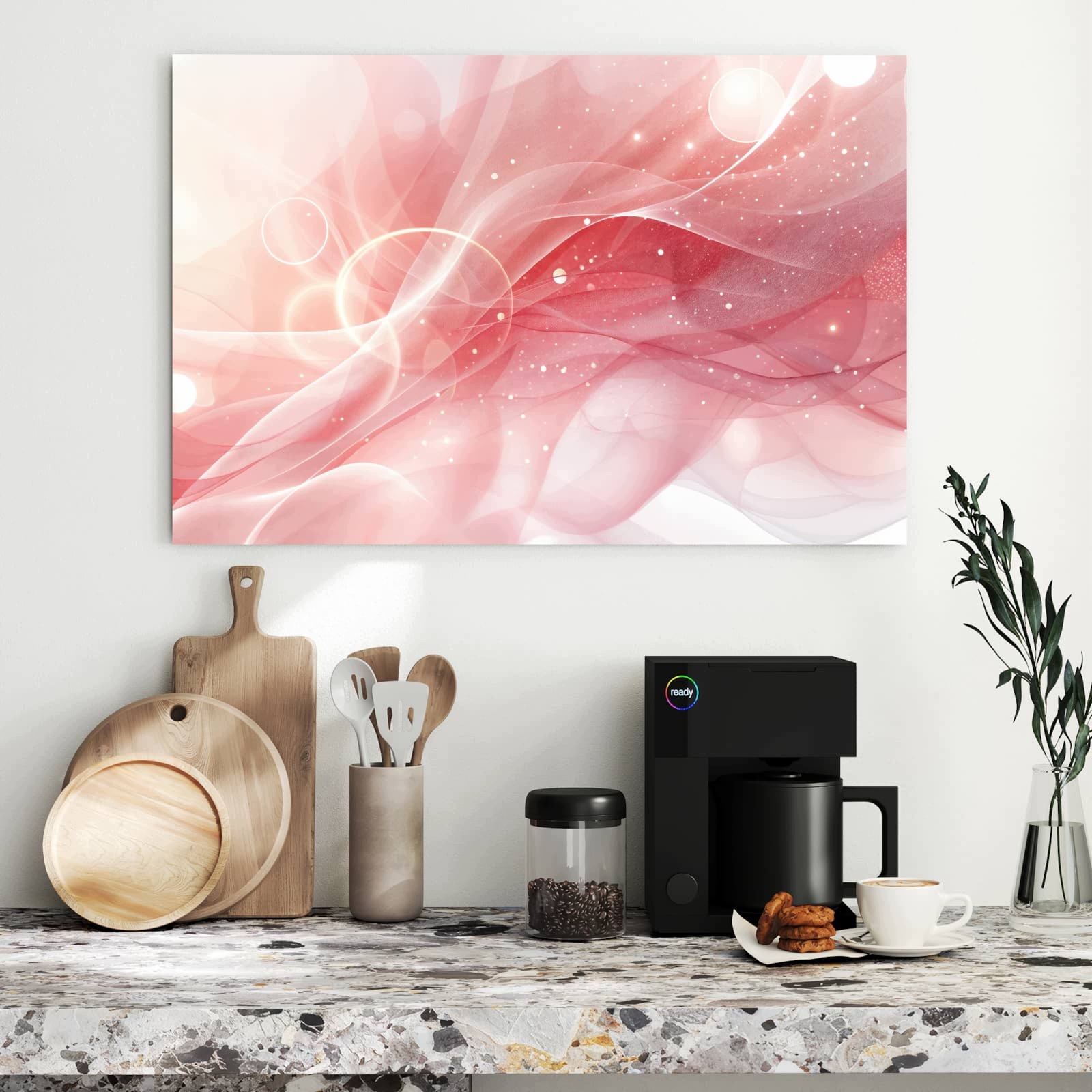 Magnetická tabule – obraz na zeď Růžové hedvábné vlny | 90 × 60 cm