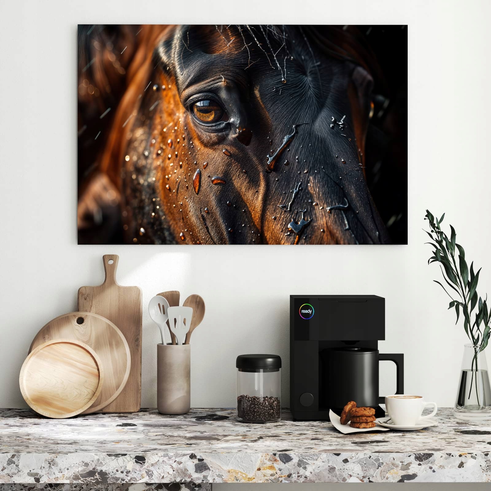 Magnetická tabule – obraz na zeď Oko koně déšť | 90 × 60 cm