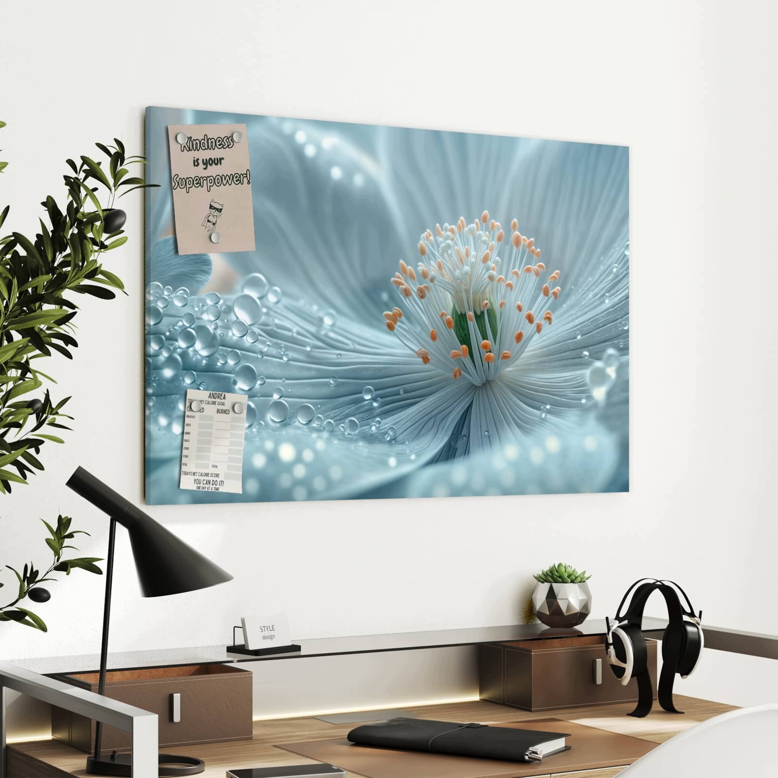 Magnetická tabule – obraz na zeď Zasněná nádhera květin | 90 × 60 cm