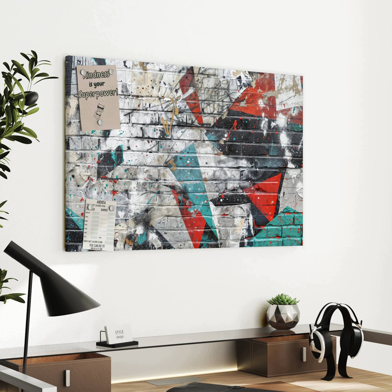 Magnetická tabule – obraz na zeď Graffiti zeď | 60 × 40 cm