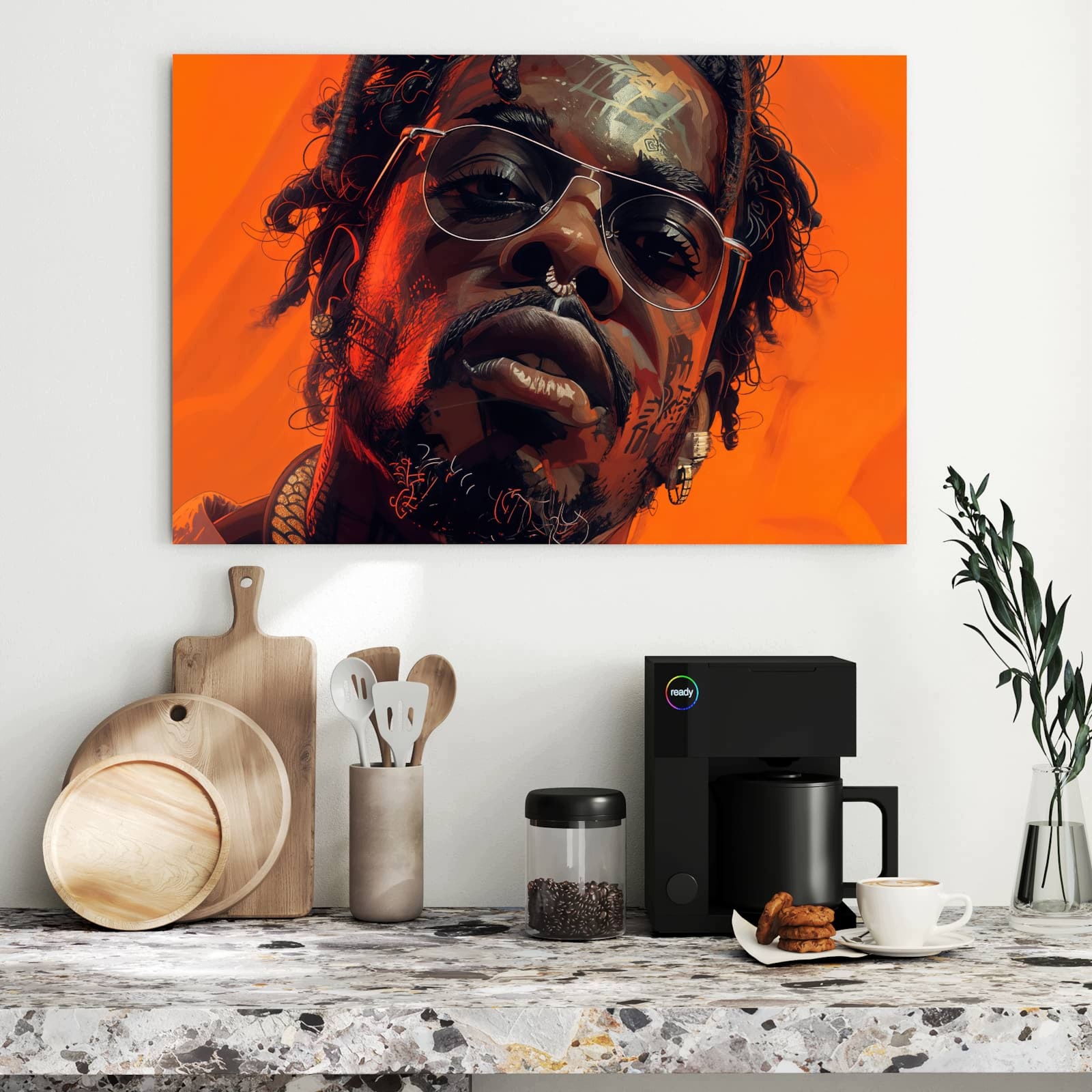 Magnetická tabule – obraz na zeď Stylová tvář v brýlích | 90 × 60 cm