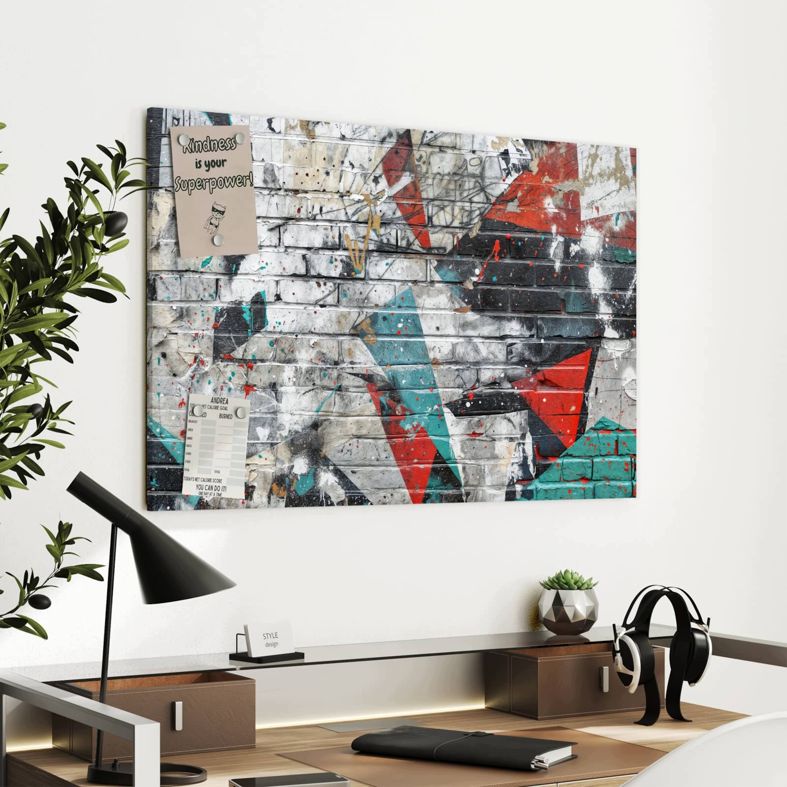 Magnetická tabule – obraz na zeď Graffiti zeď | 90 × 60 cm