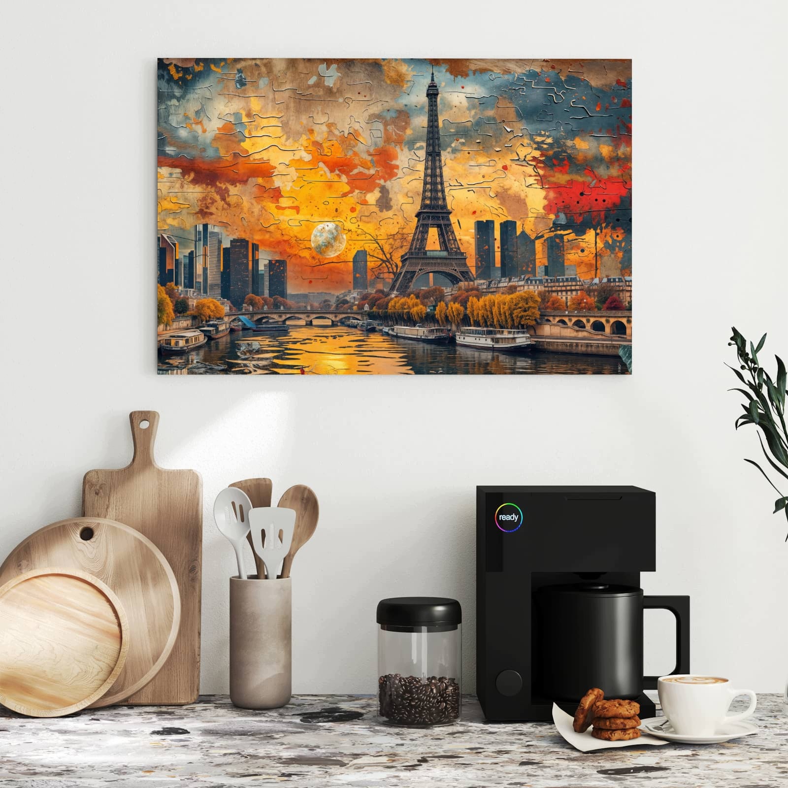 Magnetická tabule – obraz na zeď Věž Eiffla panorama města | 60 × 40 cm