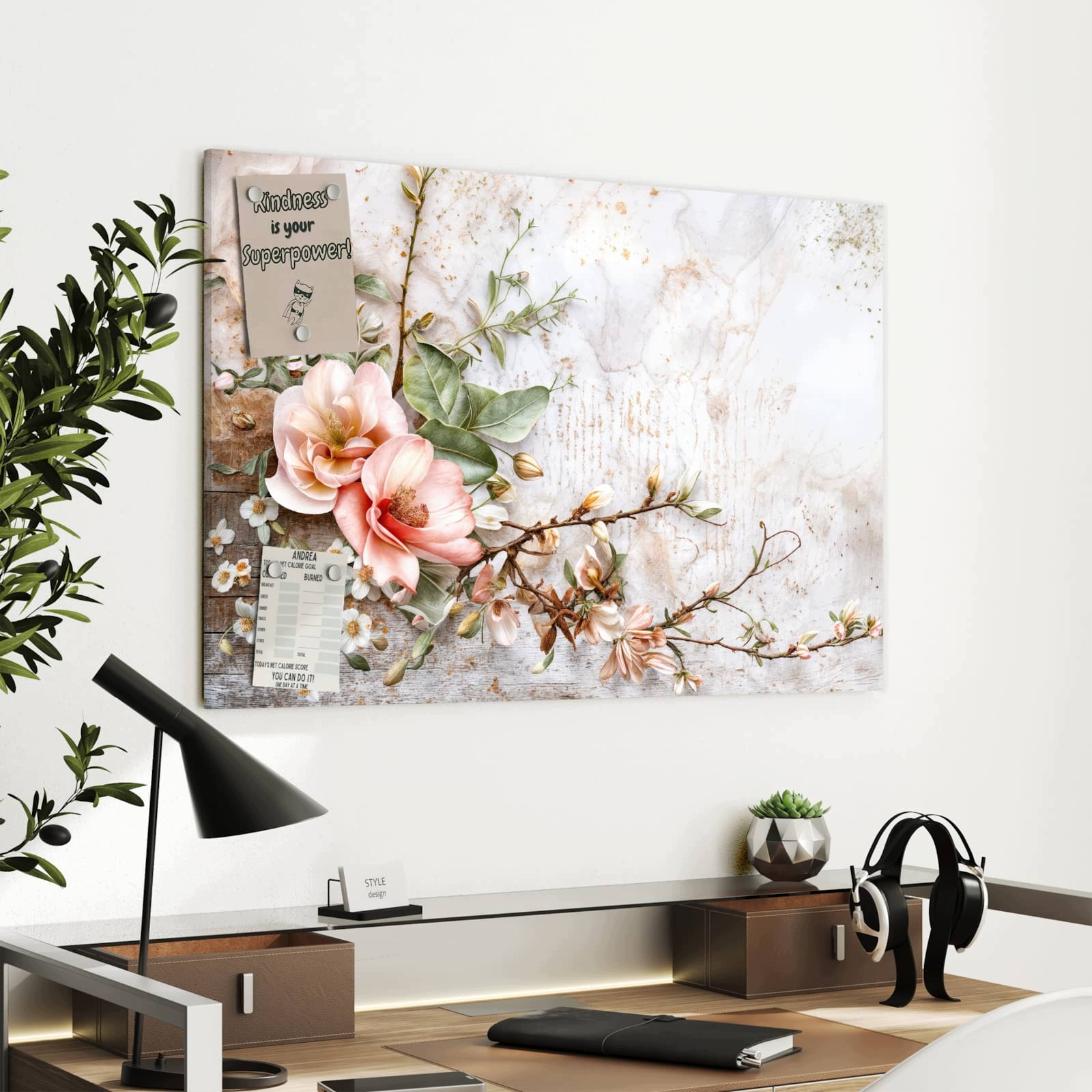 Magnetická tabule – obraz na zeď Teplá květinová kompozice | 90 × 60 cm