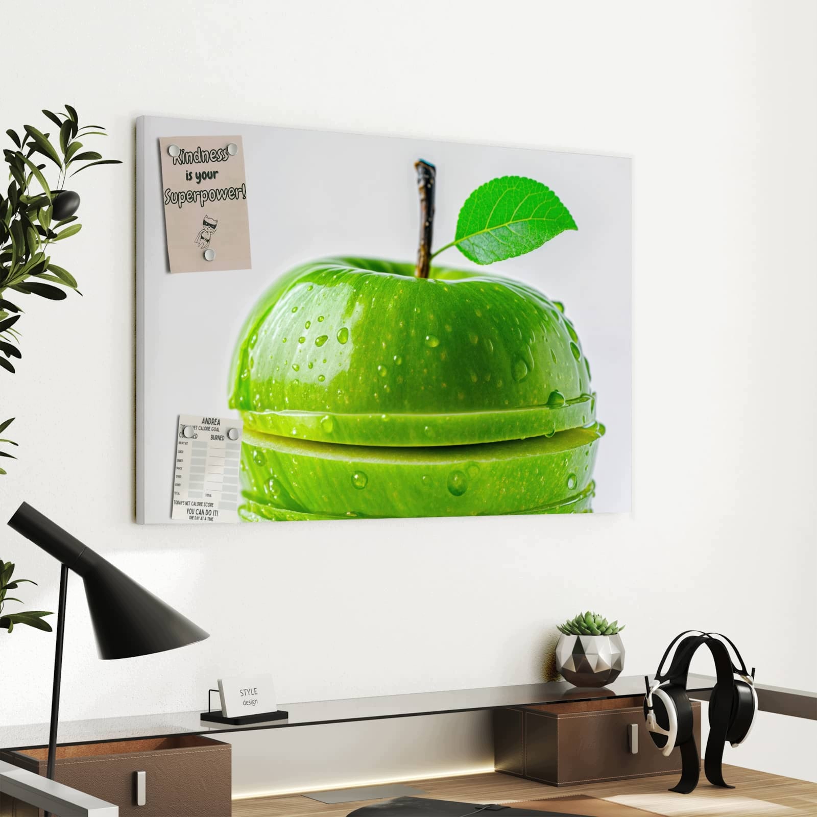 Magnetická tabule – obraz na zeď Krájené jablko | 60 × 40 cm