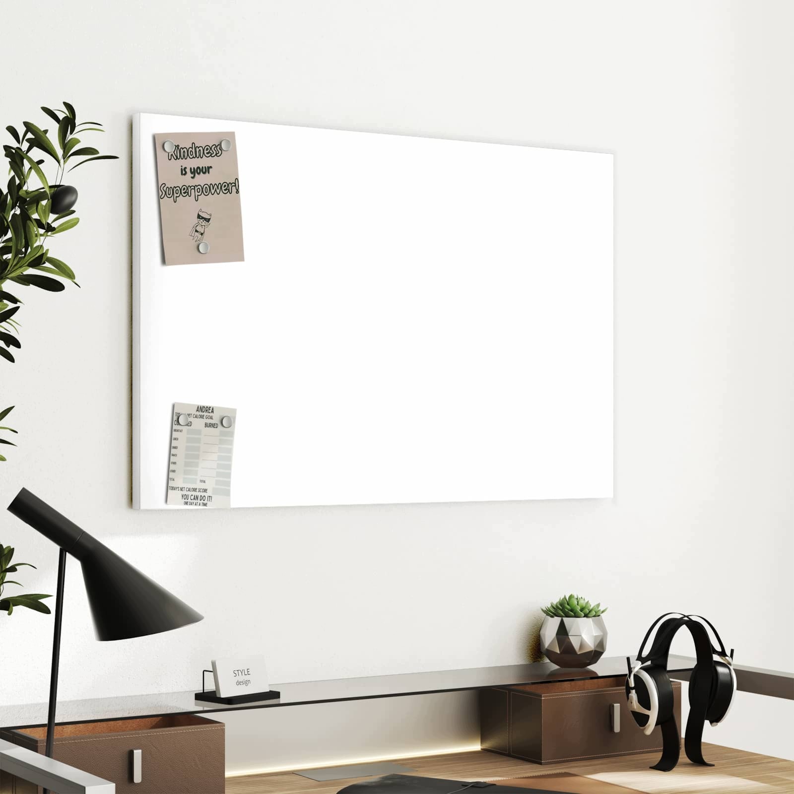 Magnetická tabule – obraz na zeď Světlé bílé pozadí | 60 × 40 cm