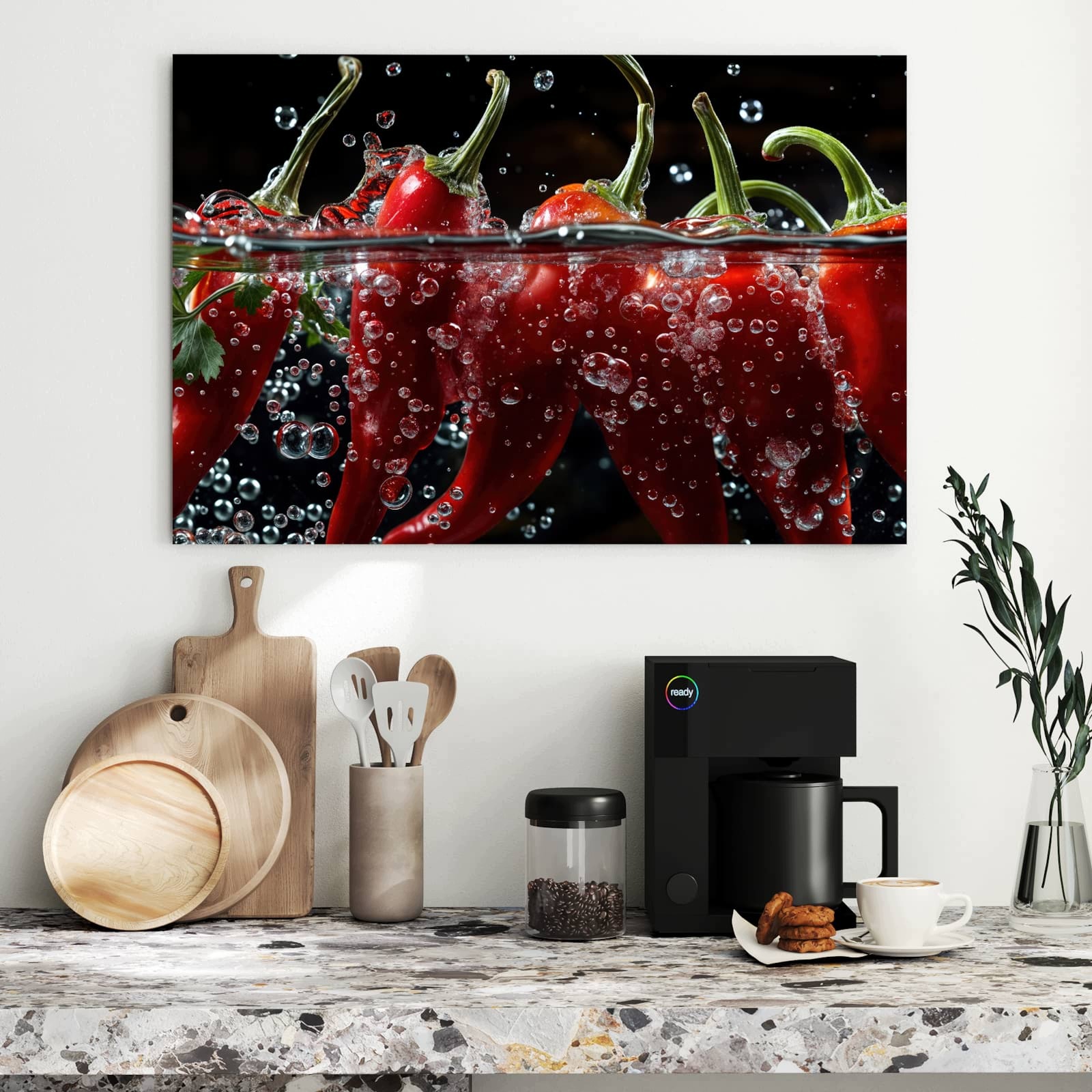 Magnetická tabule – obraz na zeď Paprika ve vodě | 90 × 60 cm