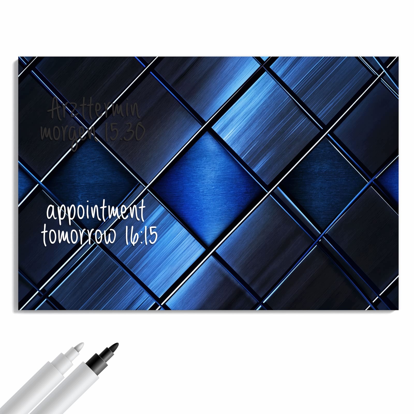Magnetická tabule – obraz na zeď Modré dlaždice | 90 × 60 cm