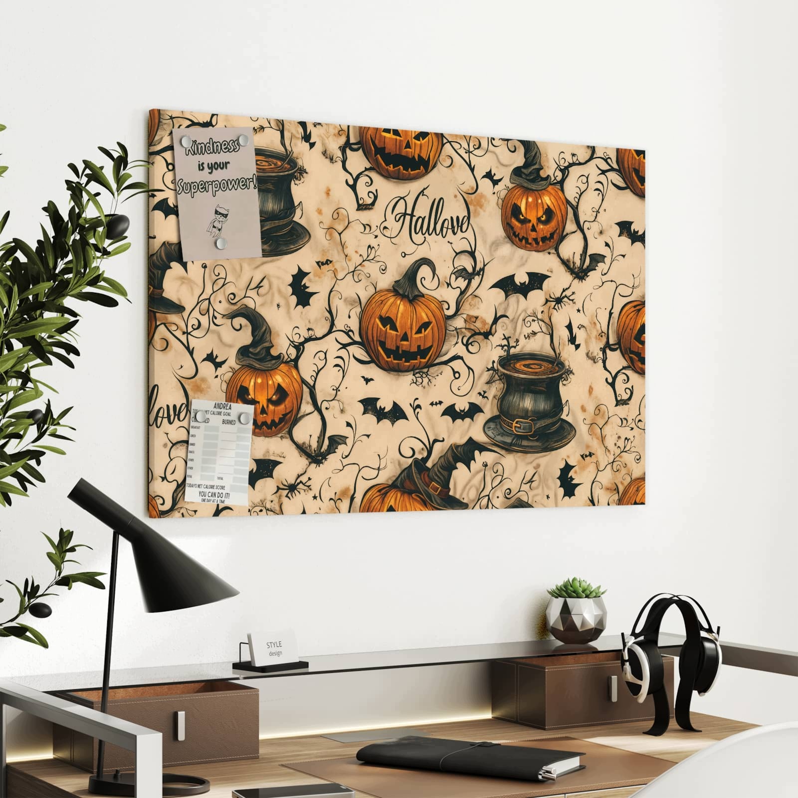 Magnetická tabule – obraz na zeď Halloween dýně | 90 × 60 cm