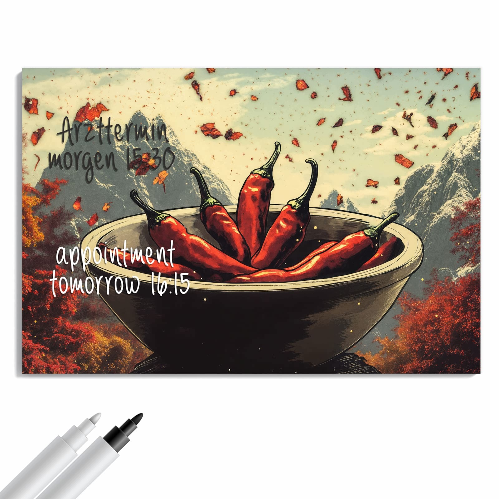 Magnetická tabule – obraz na zeď Čerstvé chilli papričky | 60 × 40 cm