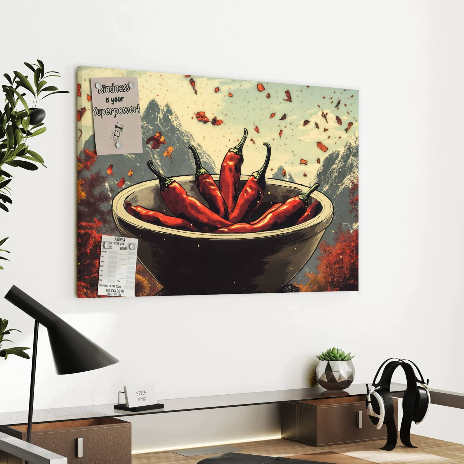 Magnetická tabule – obraz na zeď Čerstvé chilli papričky | 60 × 40 cm