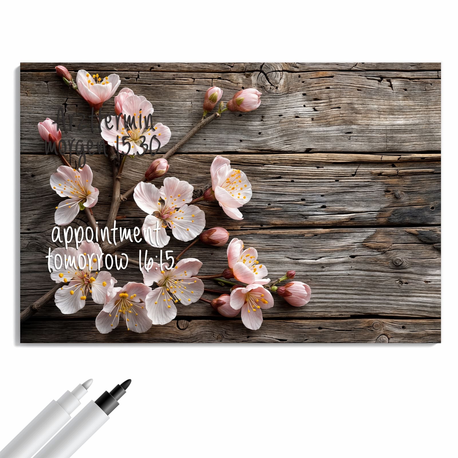 Magnetická tabule – obraz na zeď Květiny třešní dřevo – motiv 2 | 90 × 60 cm