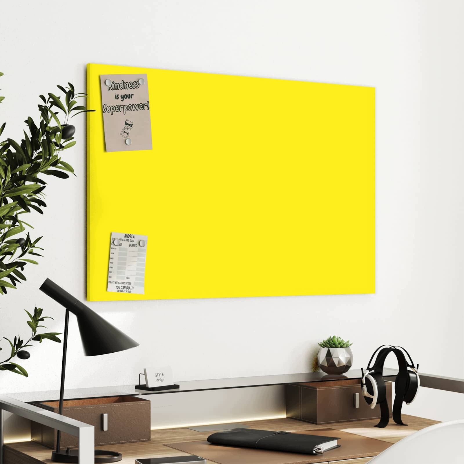 Magnetická tabule – obraz na zeď Žluté pozadí I | 90 × 60 cm