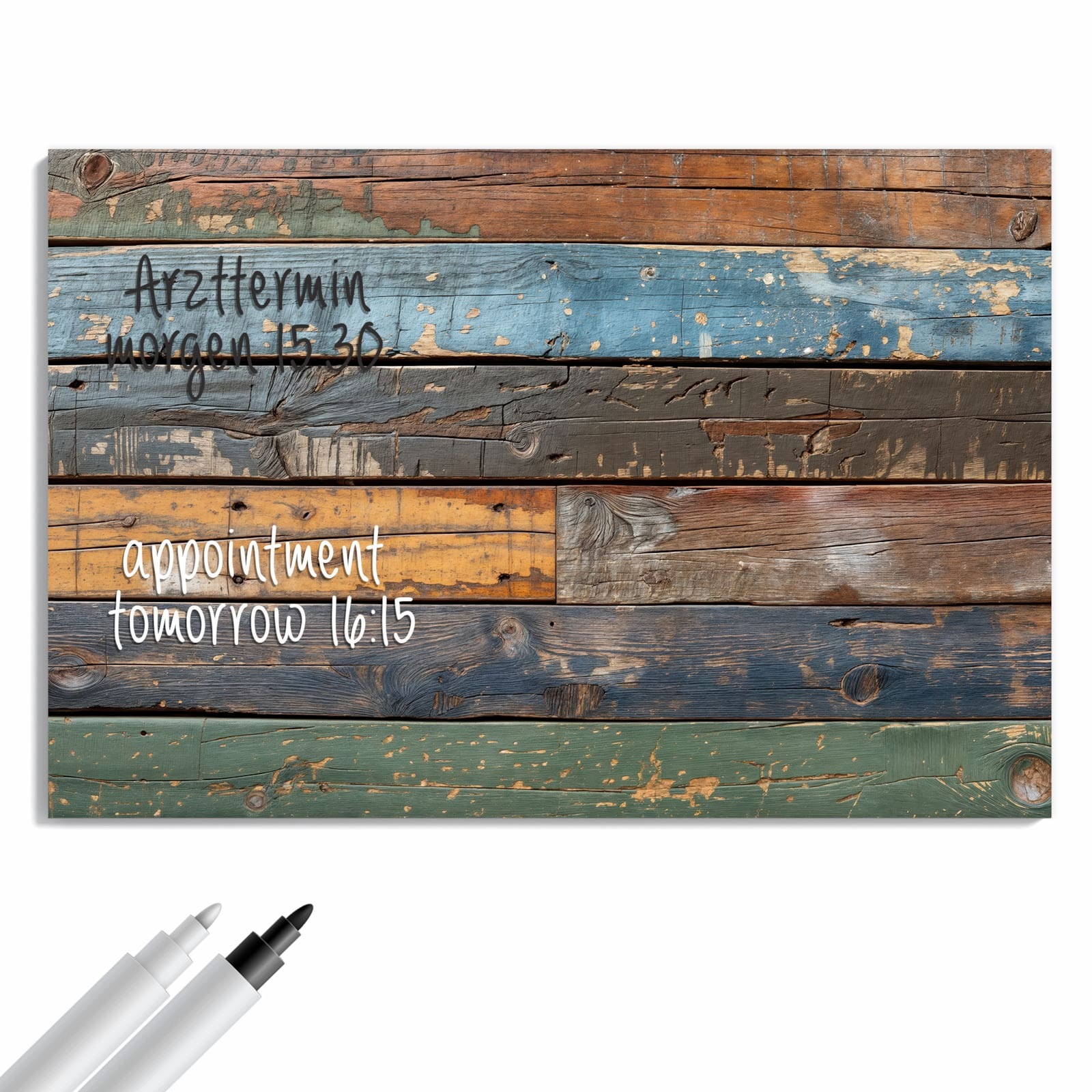 Magnetická tabule – obraz na zeď Barevná dřevěná deska | 90 × 60 cm