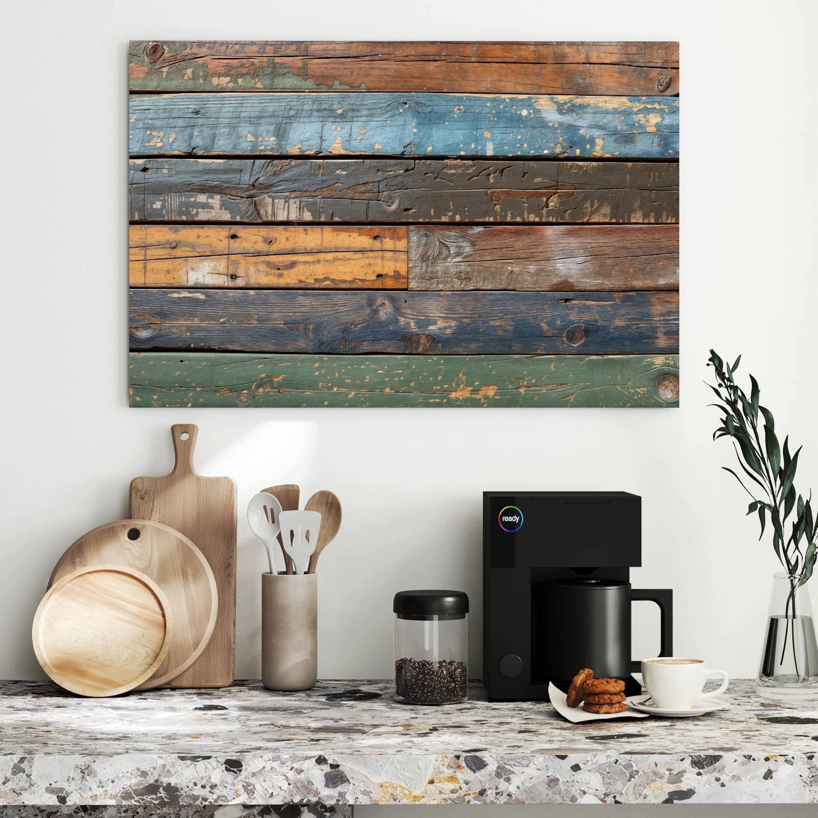 Magnetická tabule – obraz na zeď Barevná dřevěná deska | 90 × 60 cm
