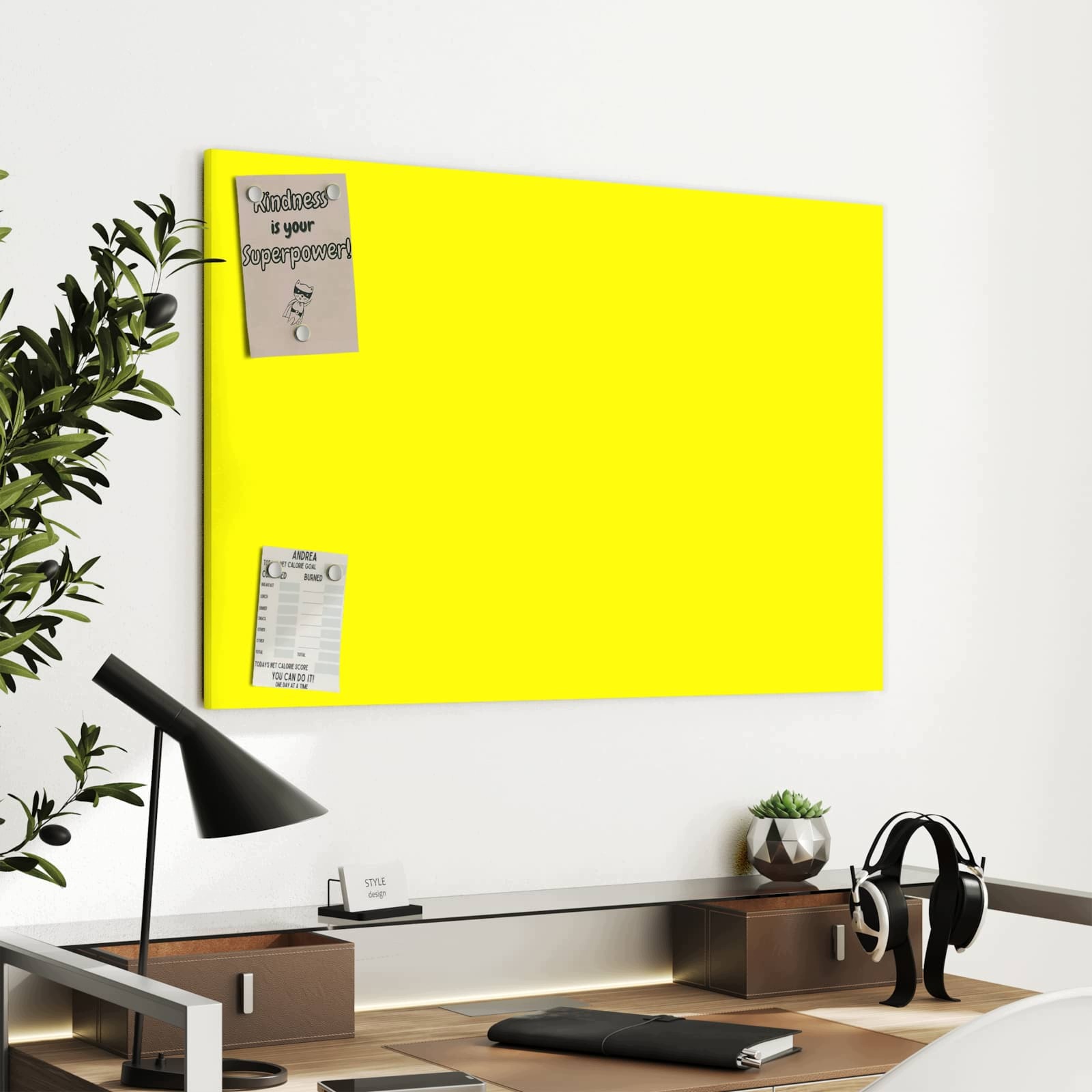 Magnetická tabule – obraz na zeď Žluté pozadí II | 90 × 60 cm