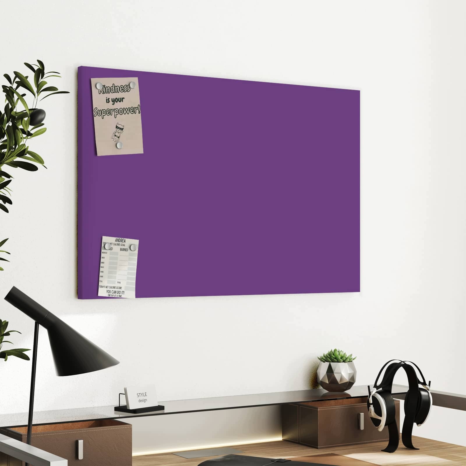 Magnetická tabule – obraz na zeď Fialové pozadí II – motiv 1 | 60 × 40 cm