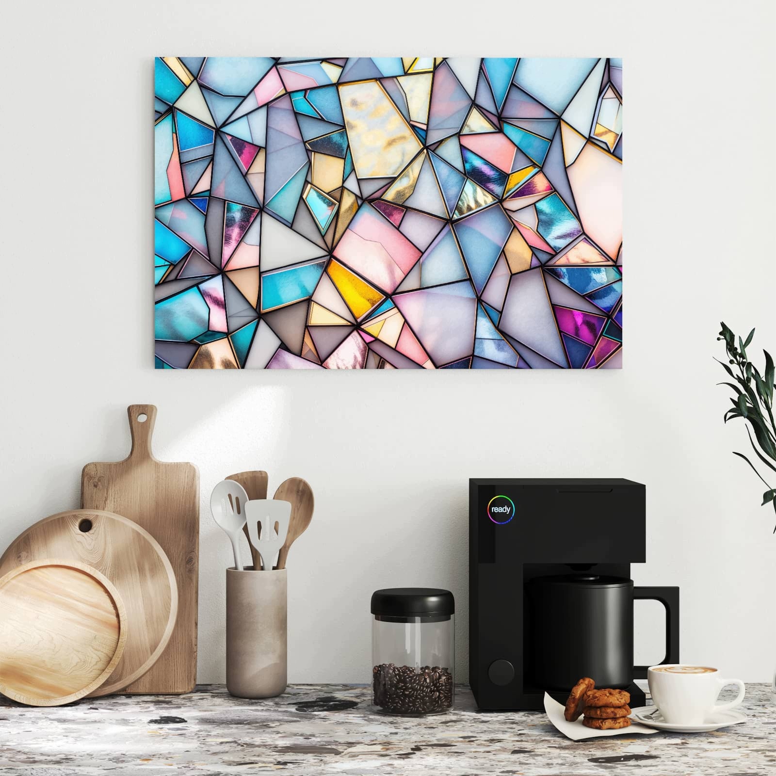 Magnetická tabule – obraz na zeď Barevná skleněná mozaika | 60 × 40 cm