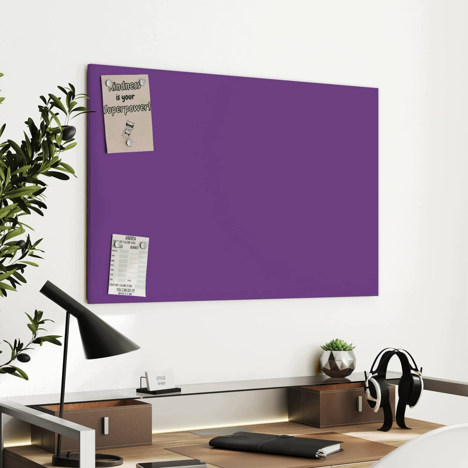 Magnetická tabule – obraz na zeď Fialové pozadí II – motiv 1 | 90 × 60 cm
