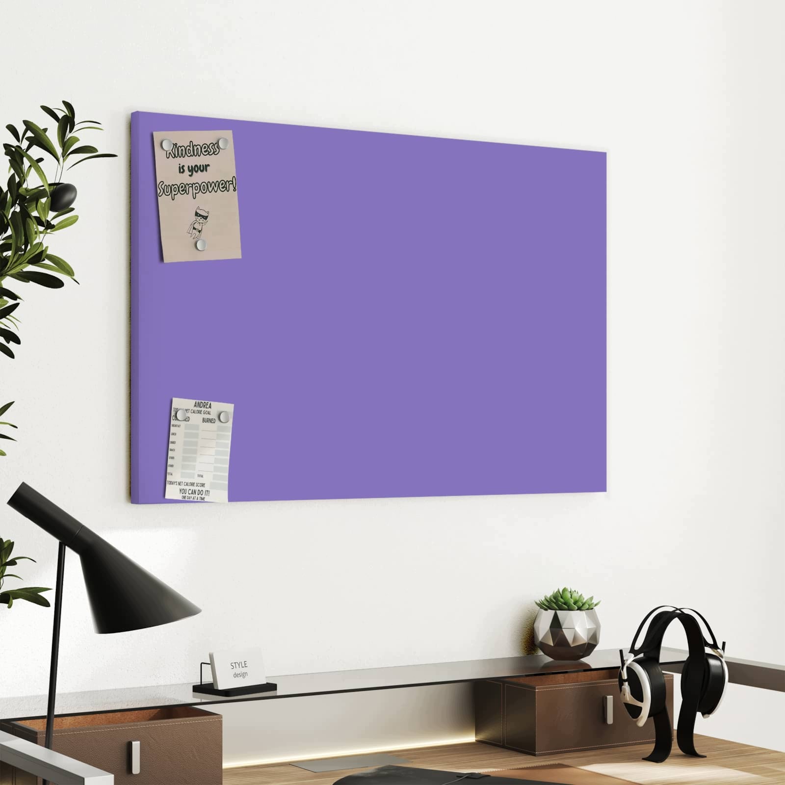 Magnetická tabule – obraz na zeď Fialové pozadí I – motiv 2 | 60 × 40 cm