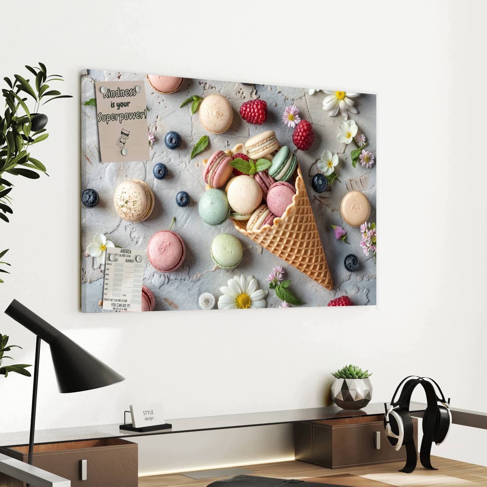 Magnetická tabule – obraz na zeď Letní makronky | 60 × 40 cm