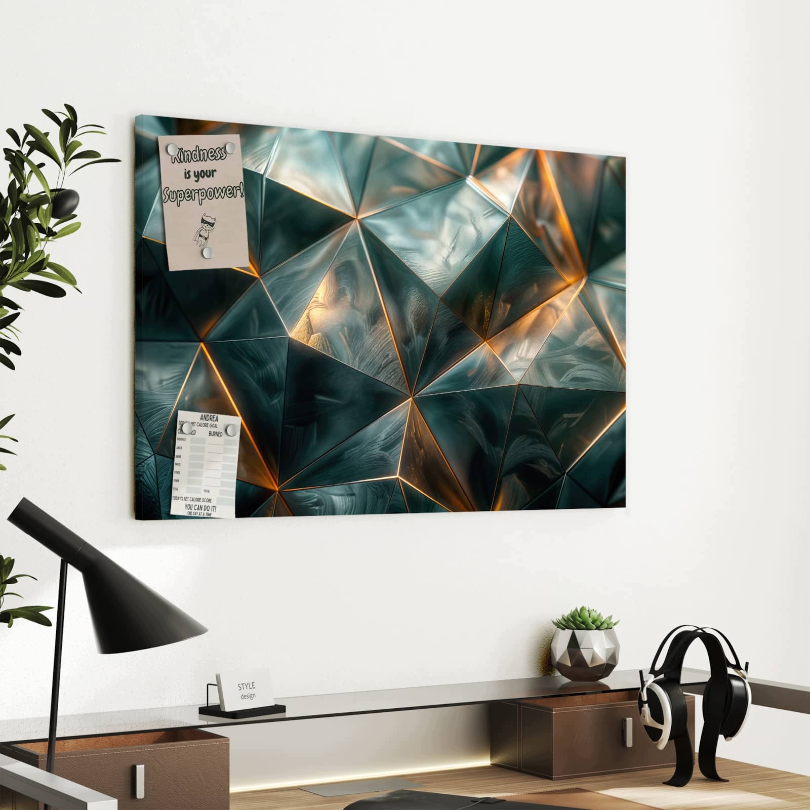 Magnetická tabule – obraz na zeď Propracované geometrie | 60 × 40 cm