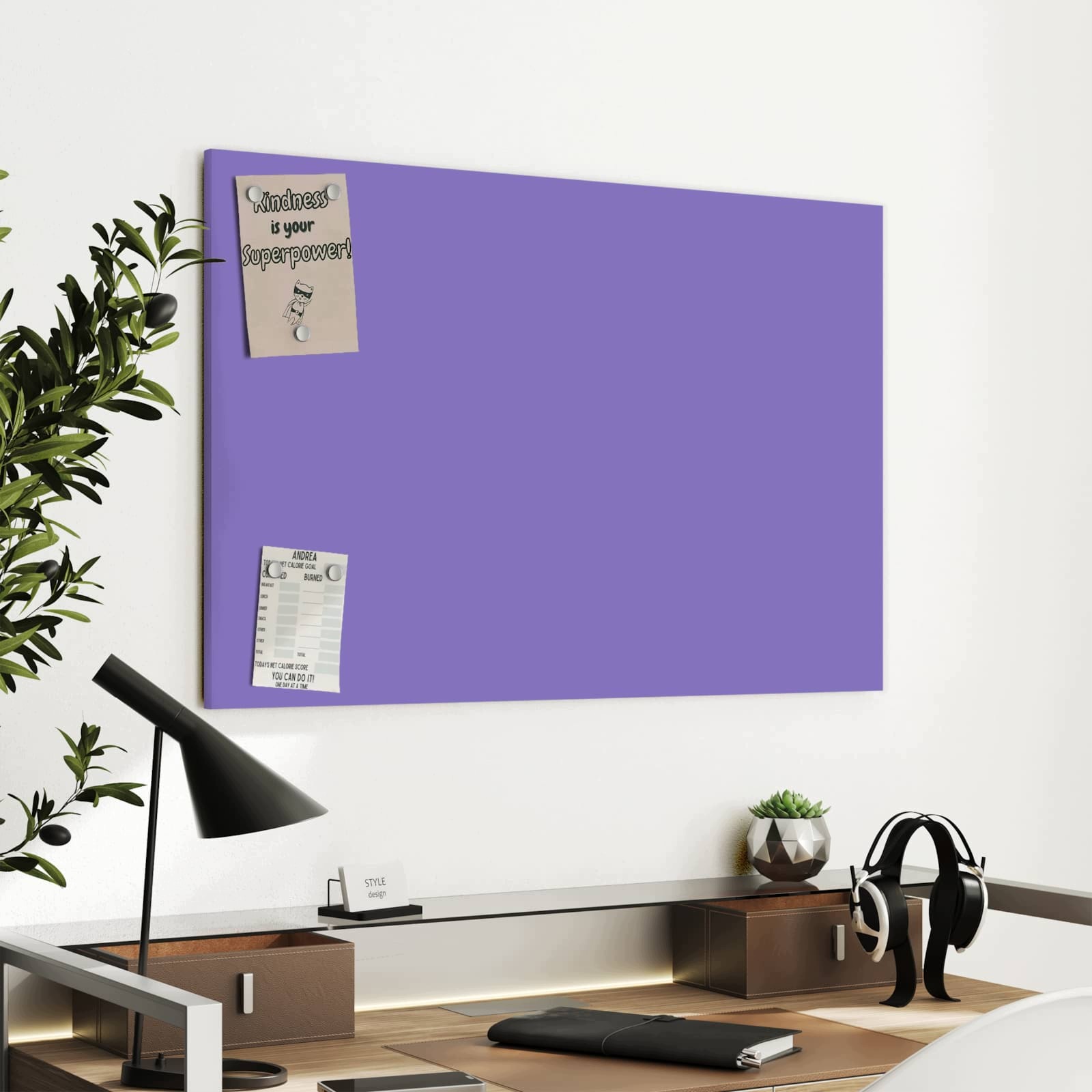 Magnetická tabule – obraz na zeď Fialové pozadí I – motiv 2 | 90 × 60 cm