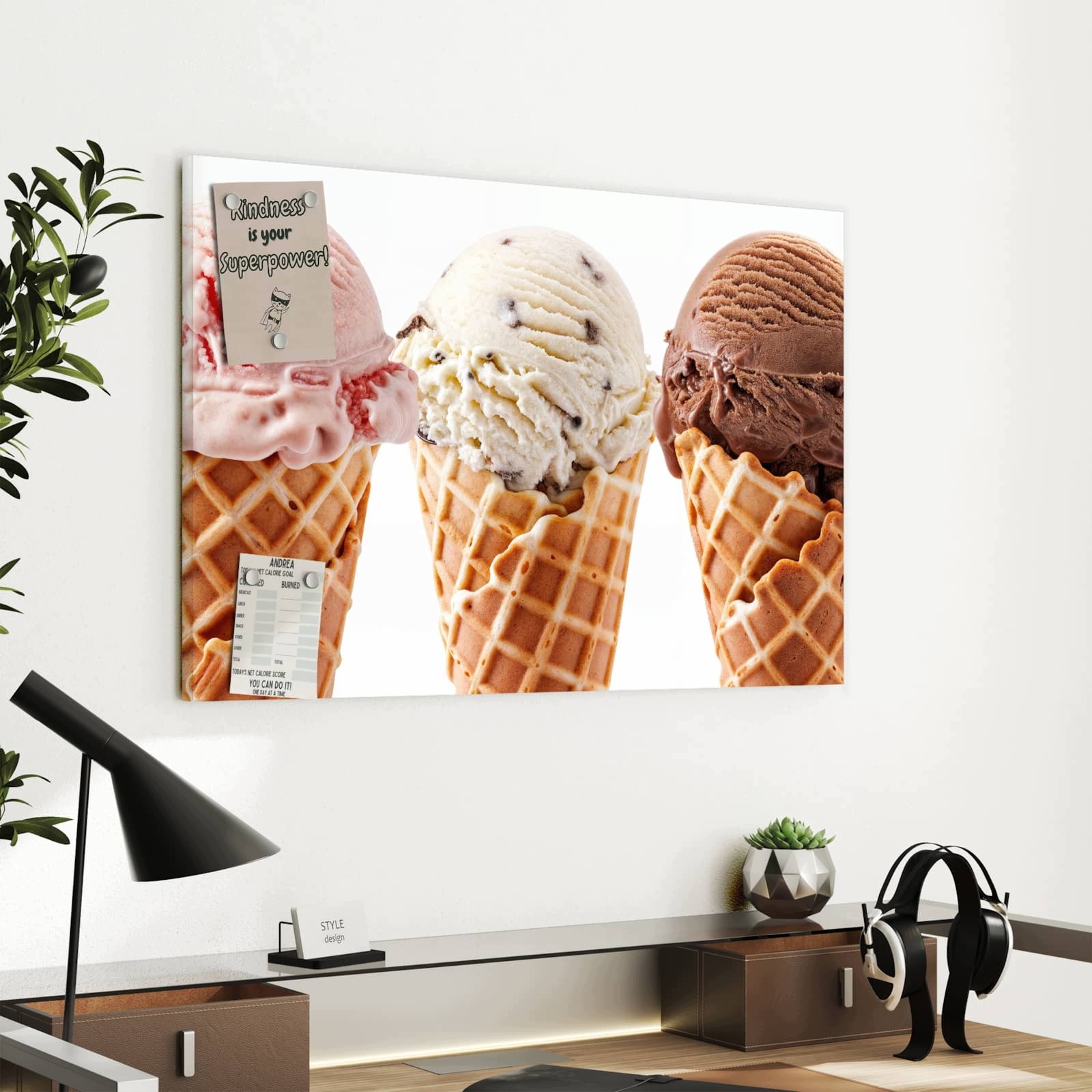 Magnetická tabule – obraz na zeď Trio lahodných zmrzlin | 60 × 40 cm