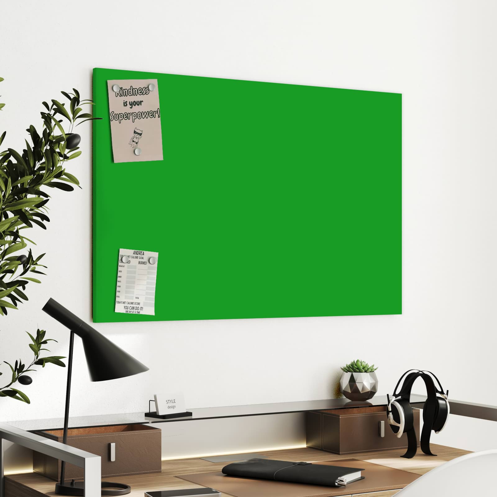 Magnetická tabule – obraz na zeď Trávově zelené pozadí | 90 × 60 cm