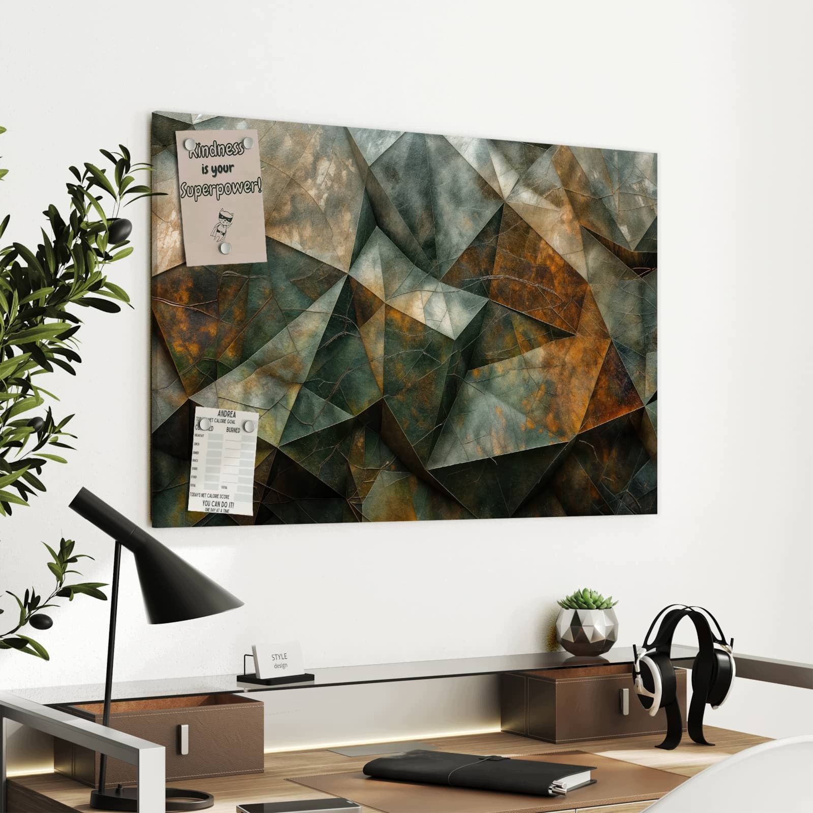 Magnetická tabule – obraz na zeď Geometrické abstrakce | 90 × 60 cm