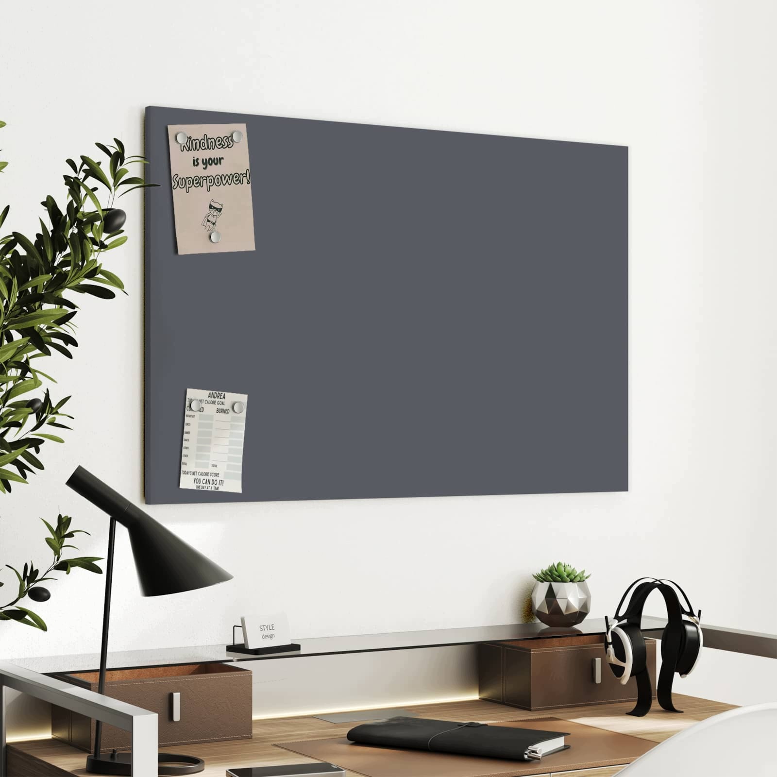 Magnetická tabule – obraz na zeď Tmavěšedé pozadí | 90 × 60 cm