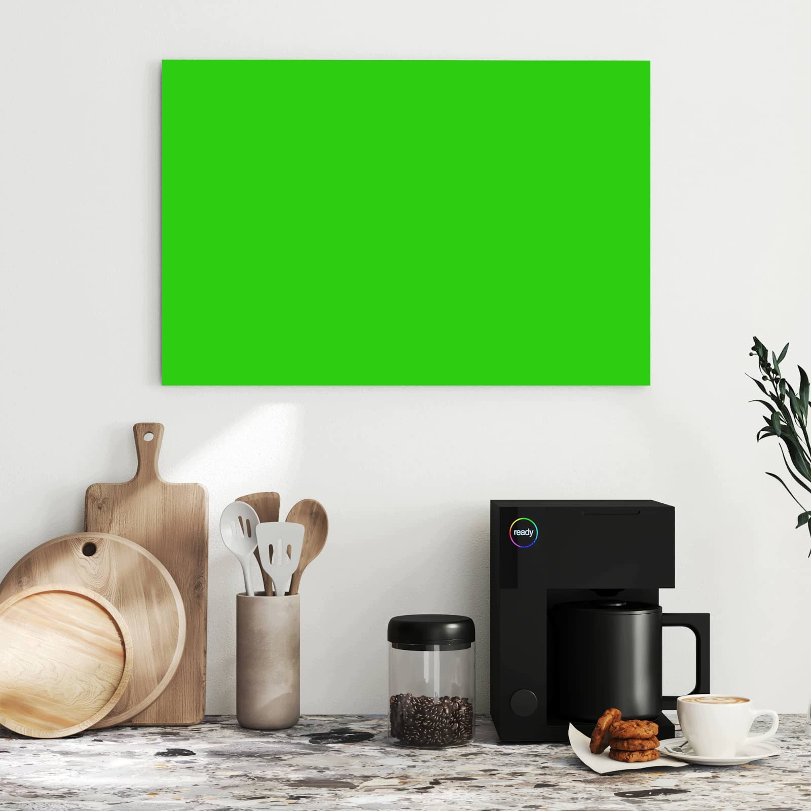 Magnetická tabule – obraz na zeď Neonovozelené pozadí | 60 × 40 cm