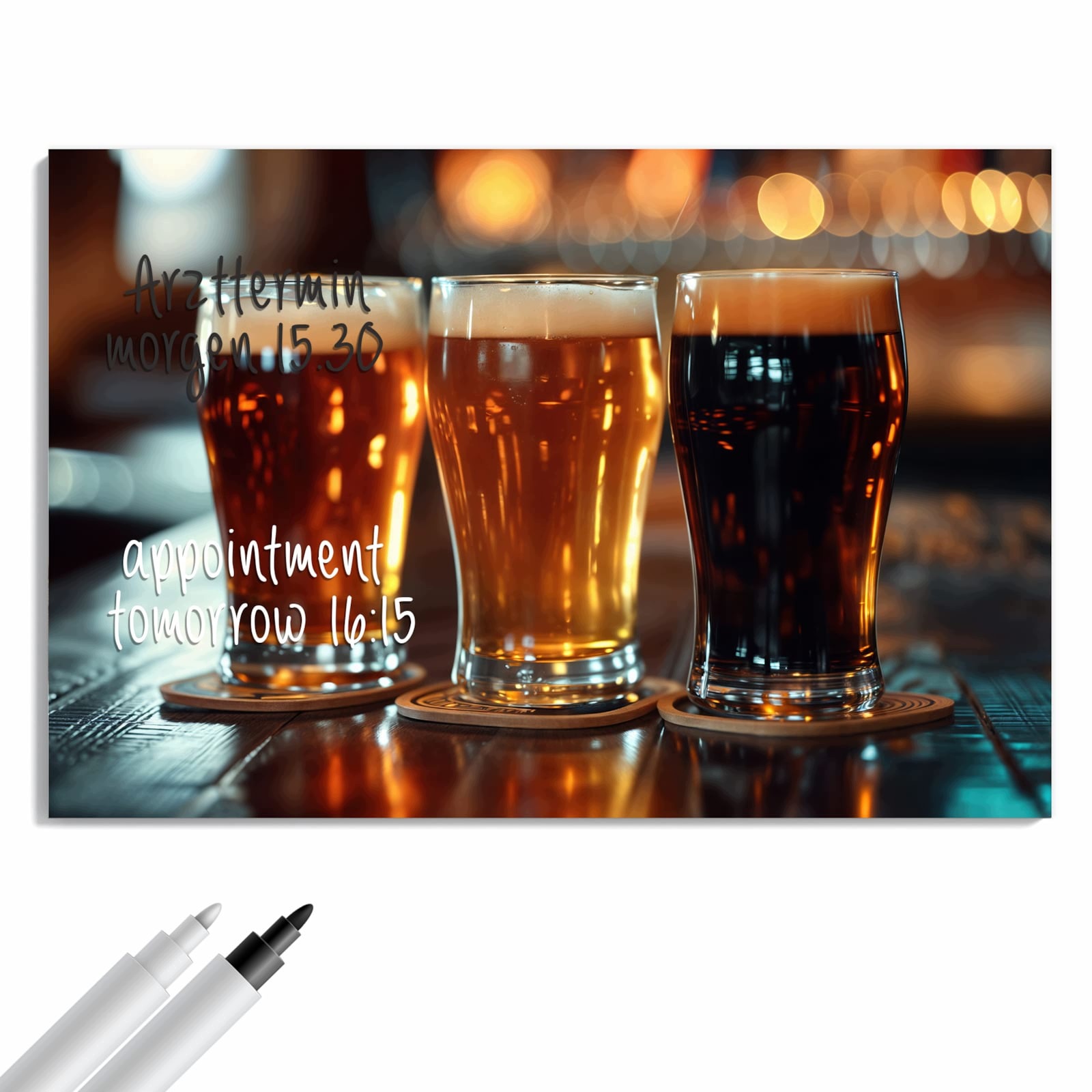 Magnetická tabule – obraz na zeď Tři půllitry do piva bar | 60 × 40 cm