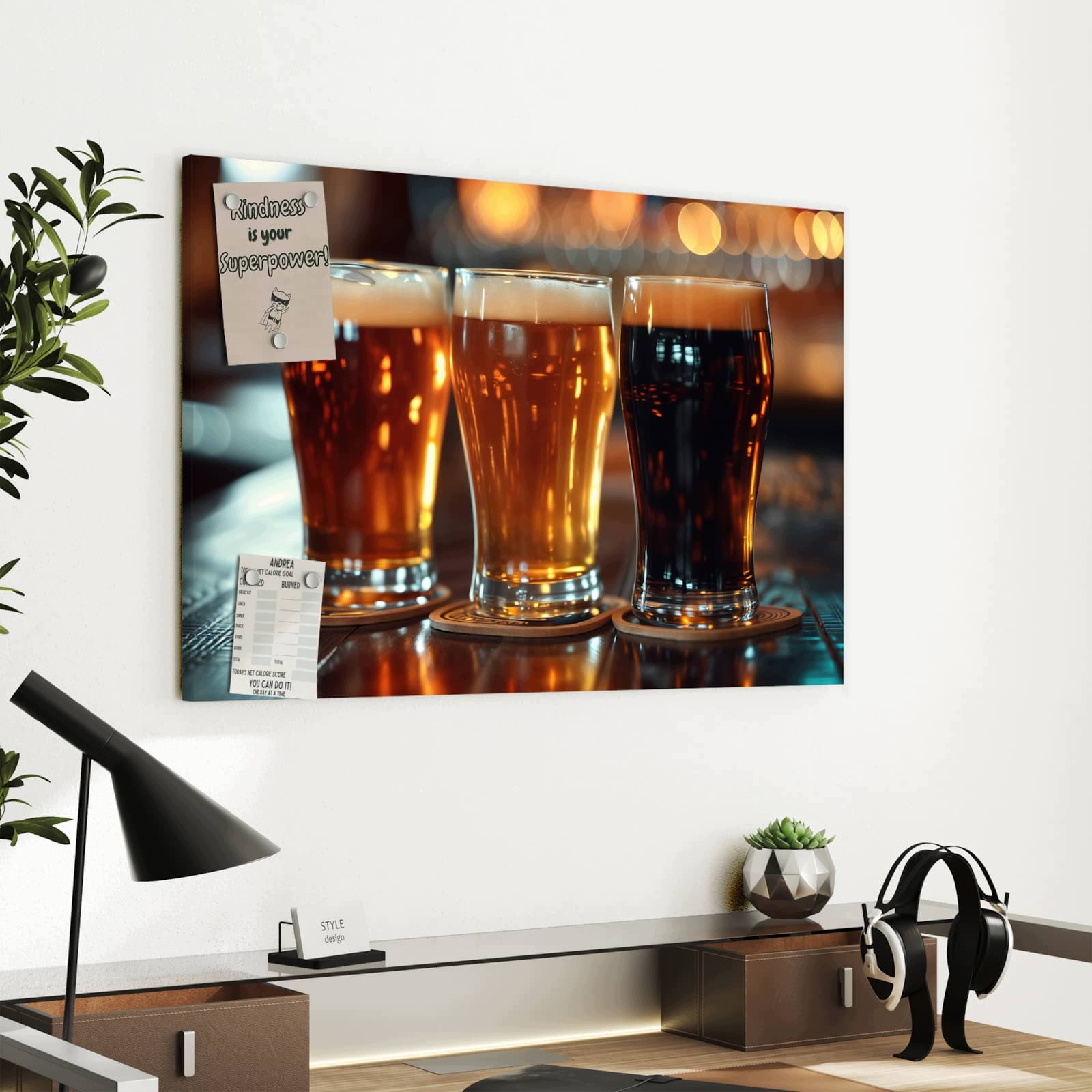 Magnetická tabule – obraz na zeď Tři půllitry do piva bar | 60 × 40 cm