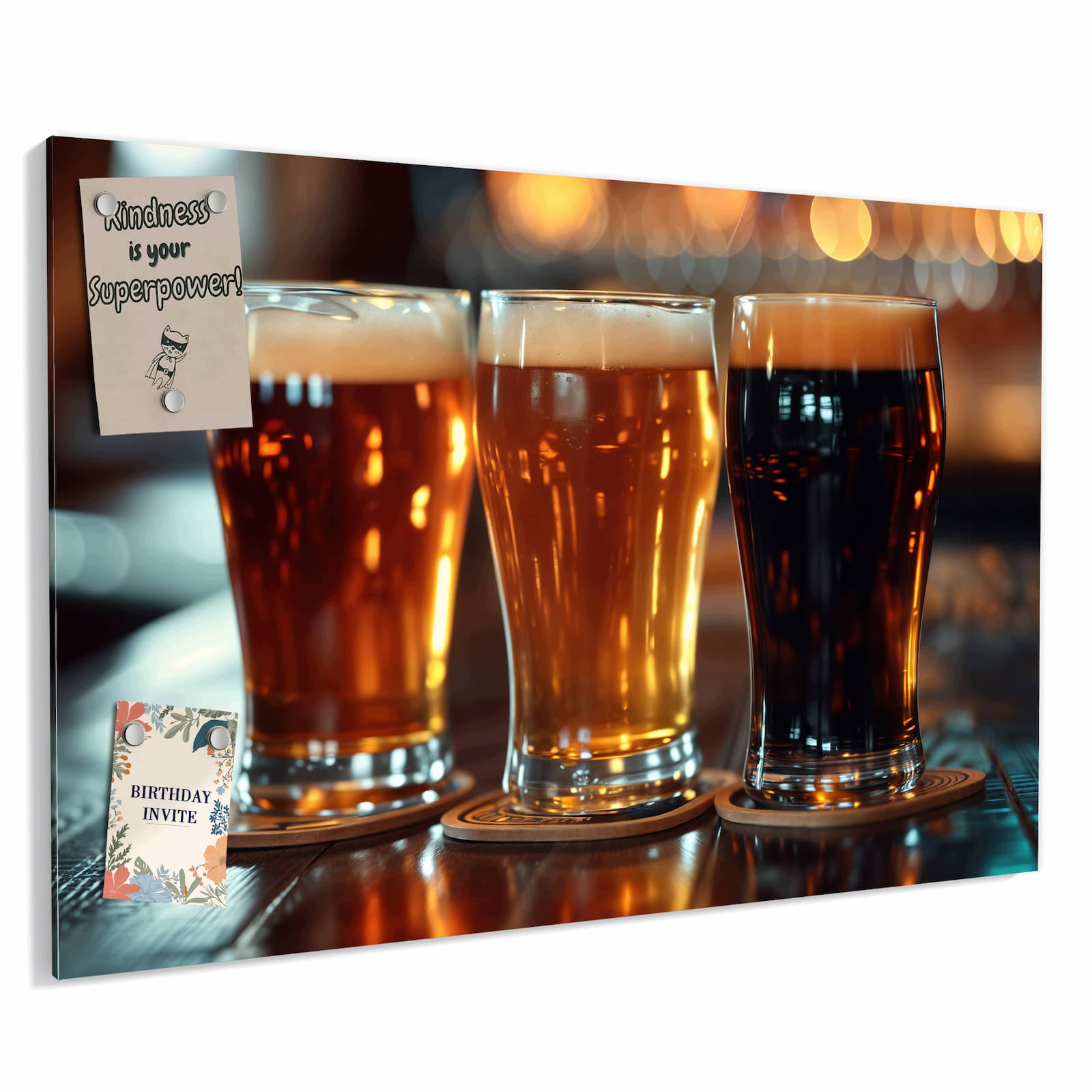 Magnetická tabule – obraz na zeď Tři půllitry do piva bar | 60 × 40 cm