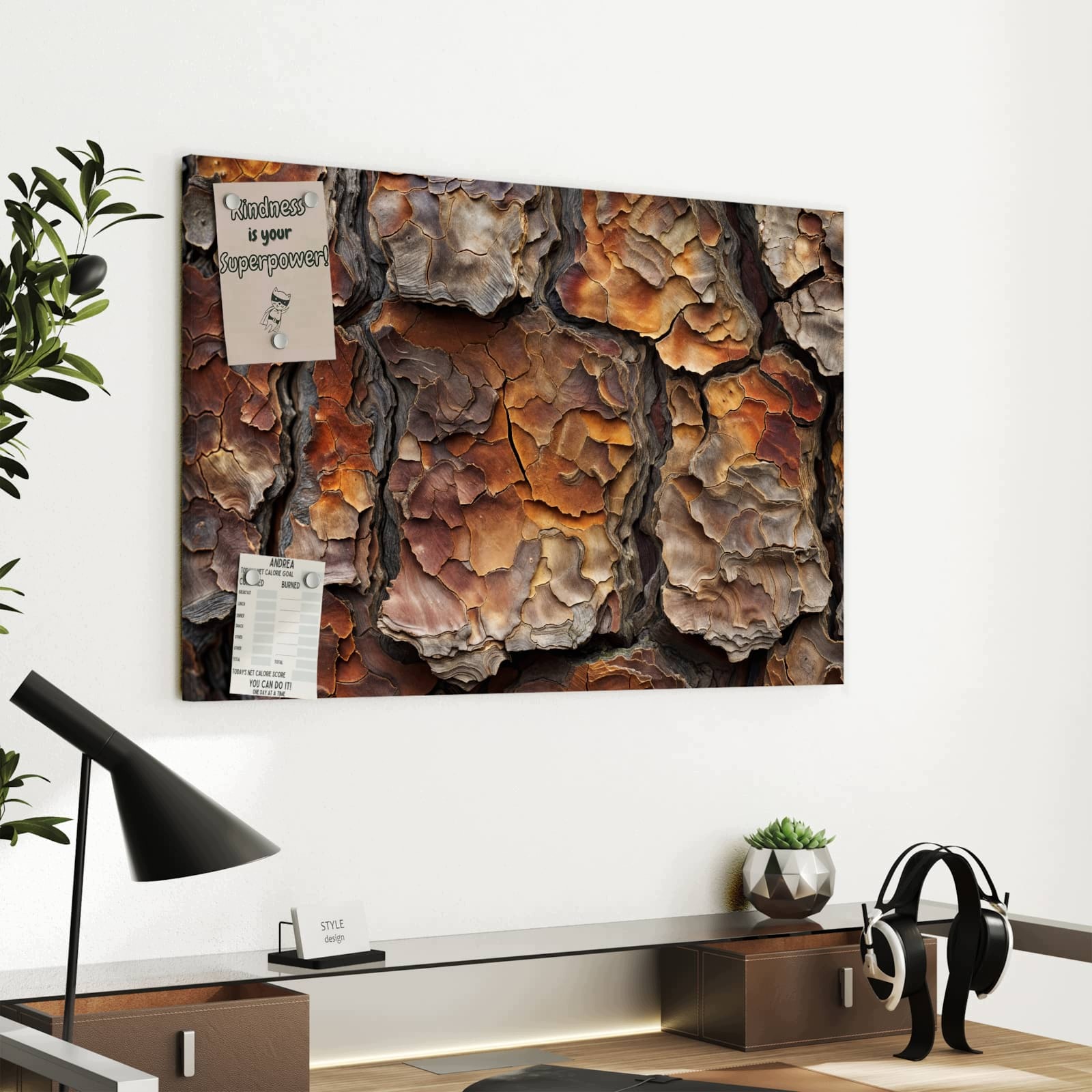 Magnetická tabule – obraz na zeď Struktura stromové kůry | 60 × 40 cm