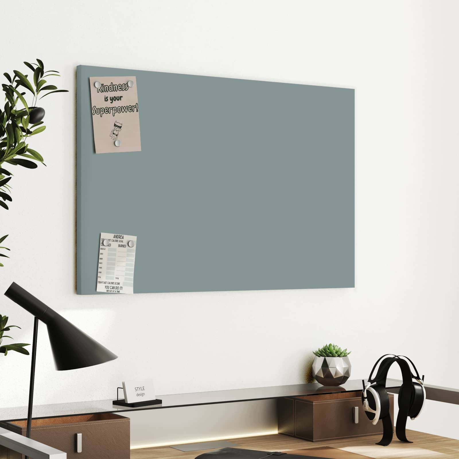 Magnetická tabule – obraz na zeď Šedé pozadí I | 60 × 40 cm
