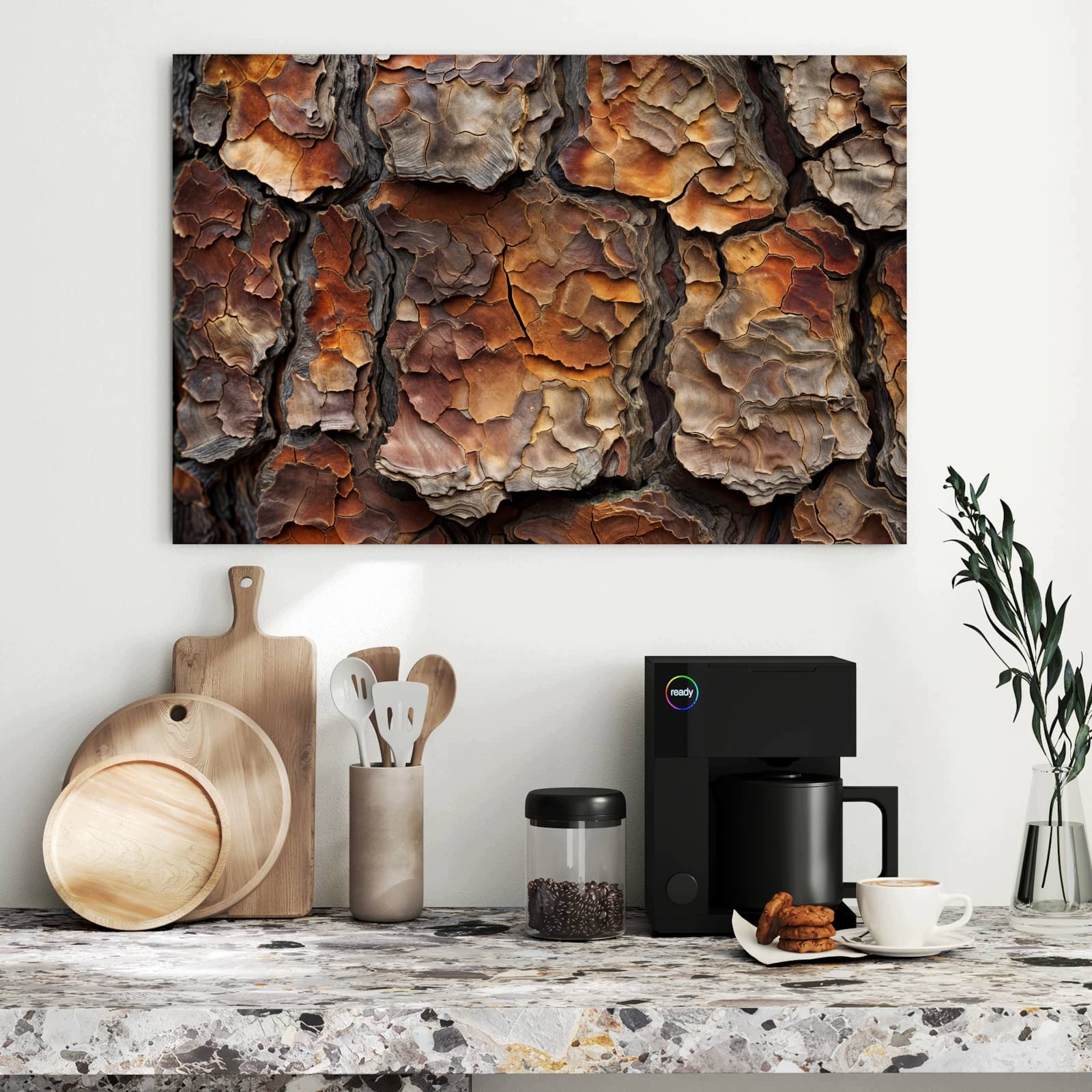 Magnetická tabule – obraz na zeď Struktura stromové kůry | 90 × 60 cm