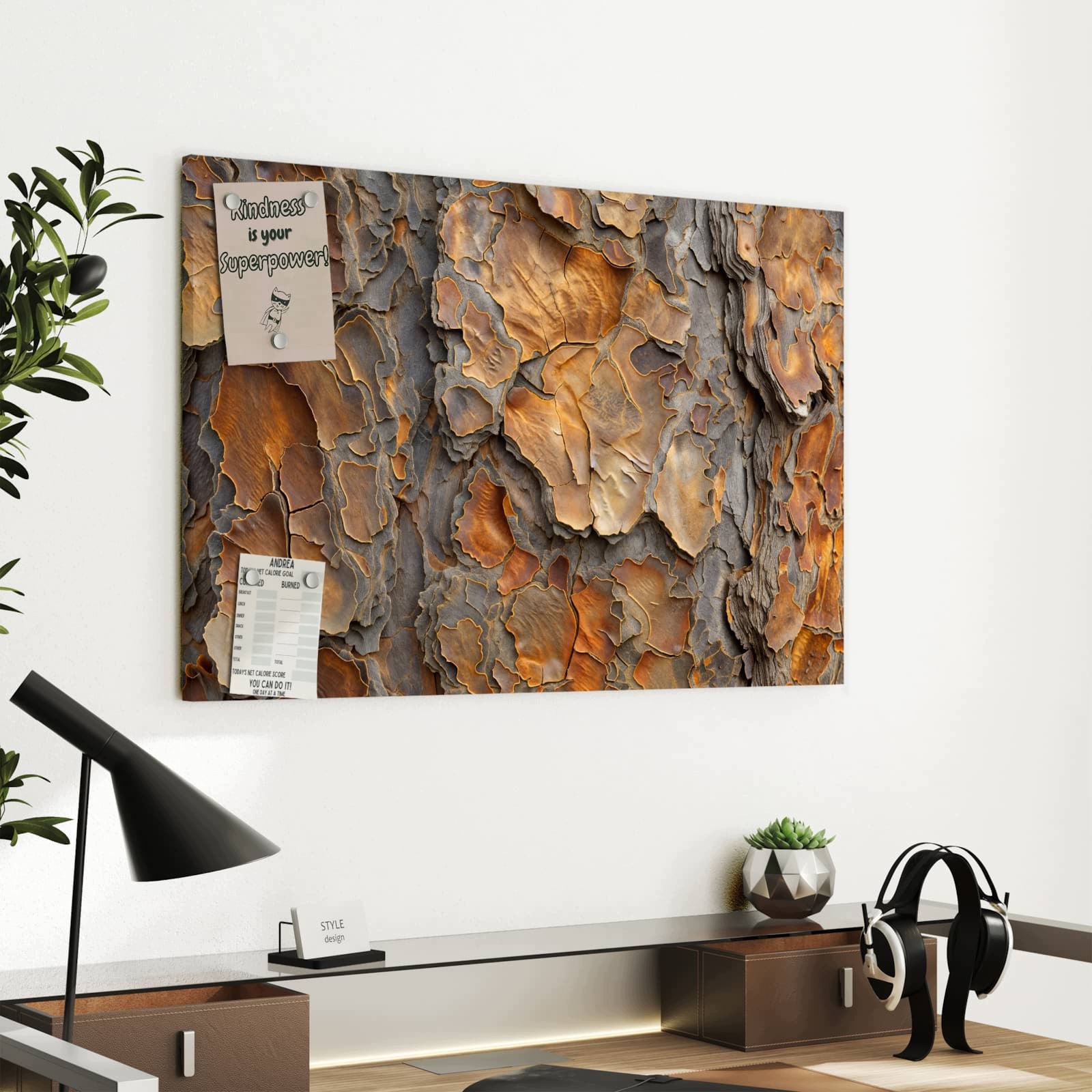 Magnetická tabule – obraz na zeď Tvary ve struktuře kůry | 60 × 40 cm