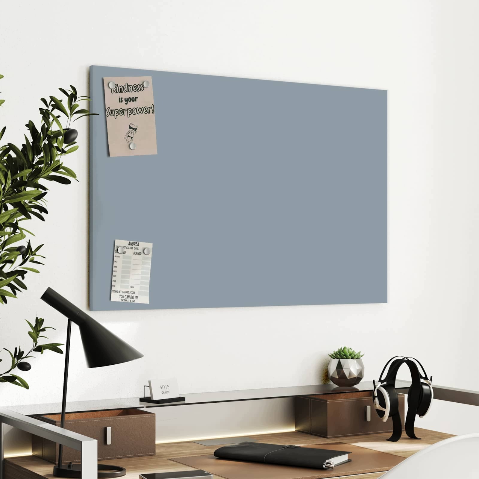 Magnetická tabule – obraz na zeď Šedé pozadí II | 90 × 60 cm