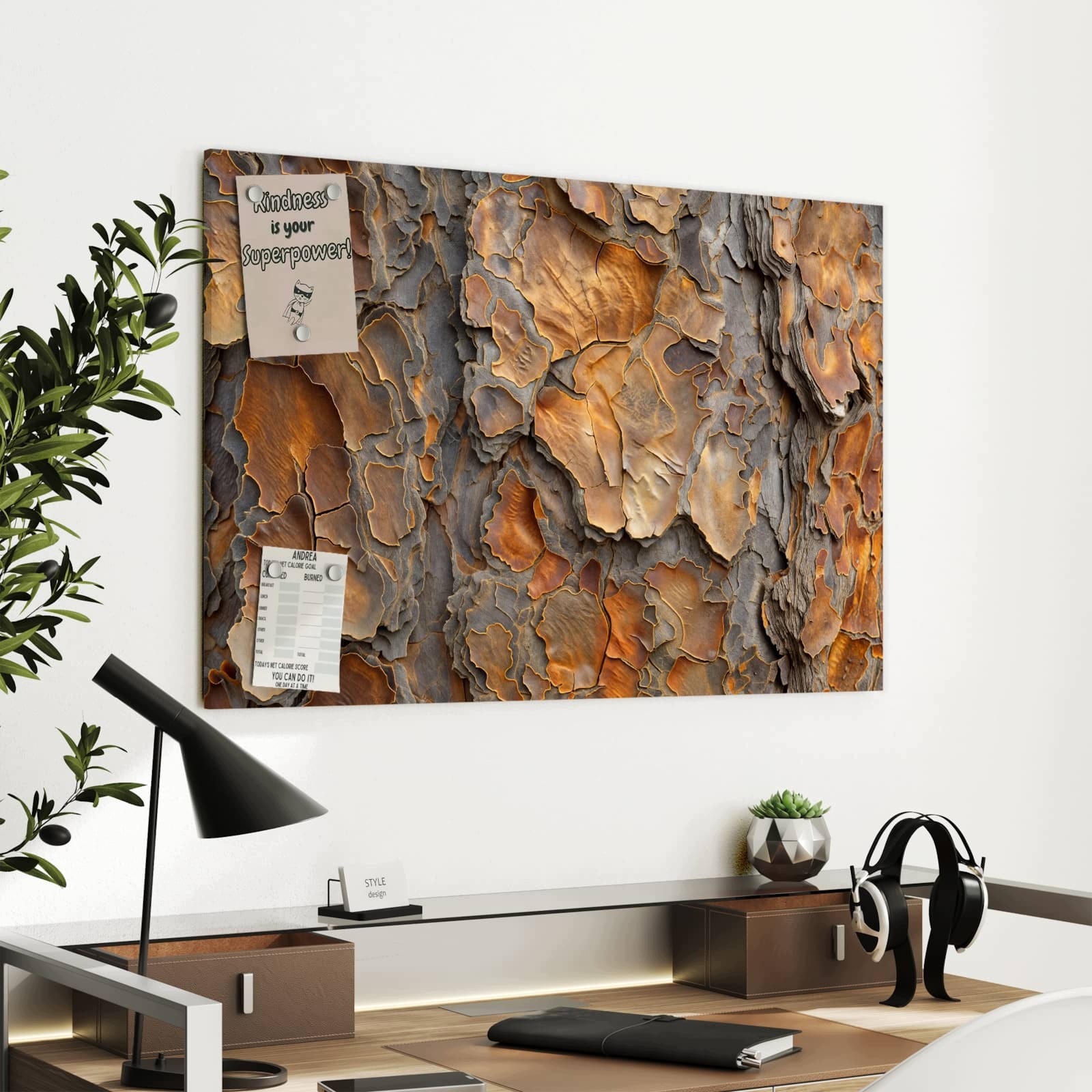 Magnetická tabule – obraz na zeď Tvary ve struktuře kůry | 90 × 60 cm