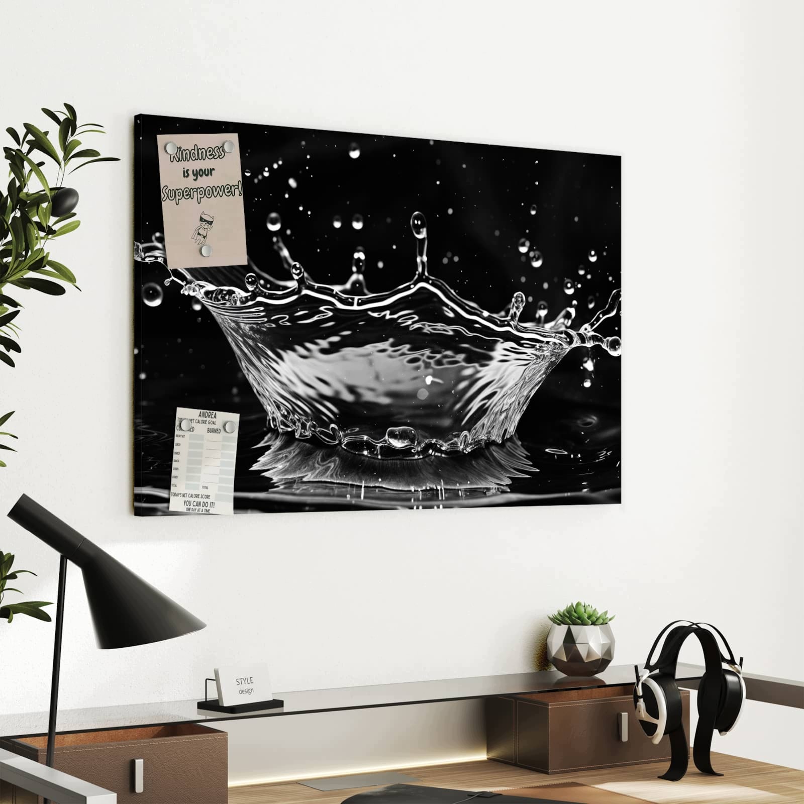 Magnetická tabule – obraz na zeď Jemné cákance vody | 60 × 40 cm