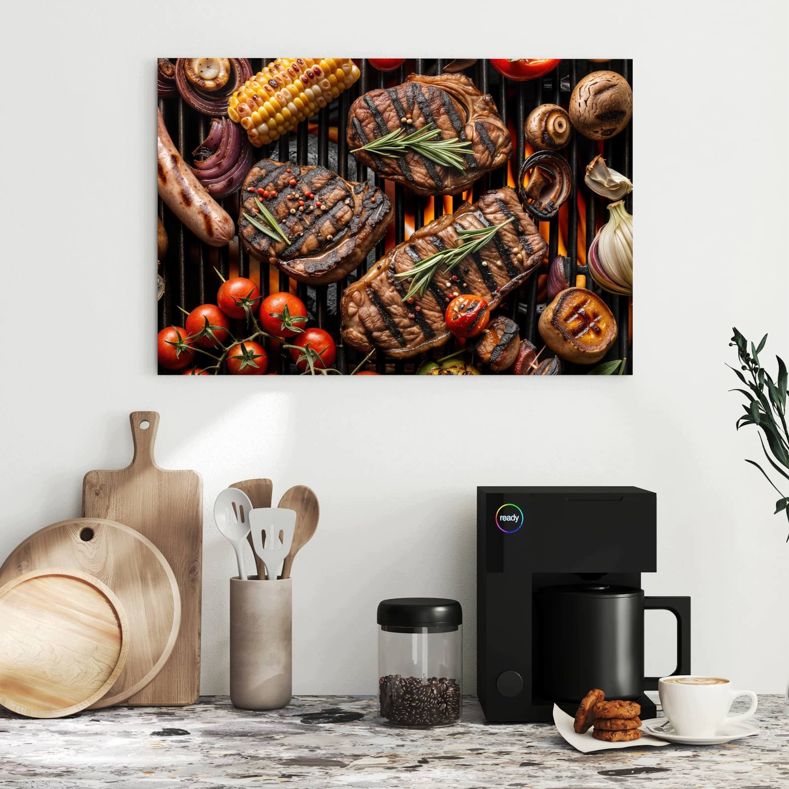 Magnetická tabule – obraz na zeď Jemný motiv talíře z grilu | 60 × 40 cm