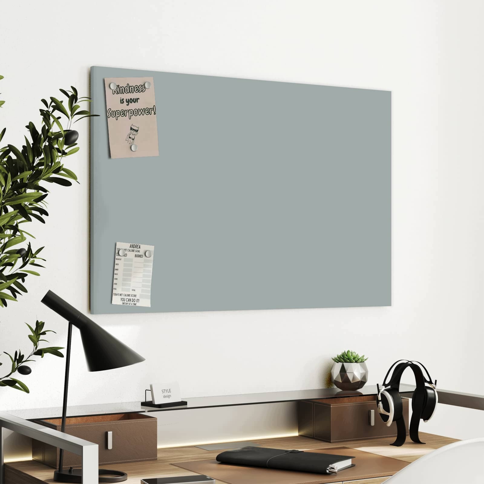 Magnetická tabule – obraz na zeď Šedé pozadí III | 90 × 60 cm