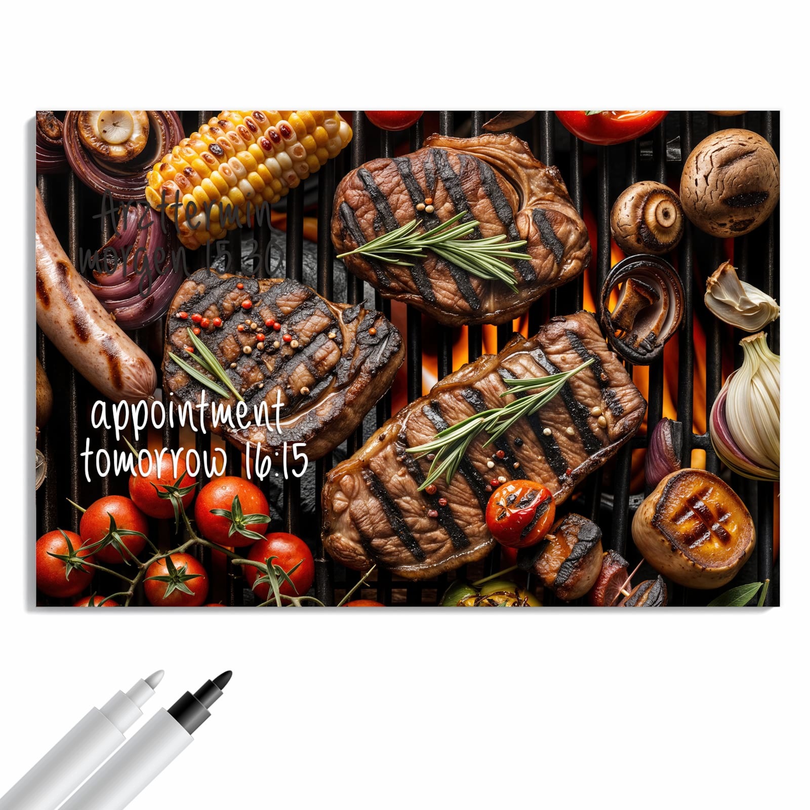 Magnetická tabule – obraz na zeď Jemný motiv talíře z grilu | 90 × 60 cm